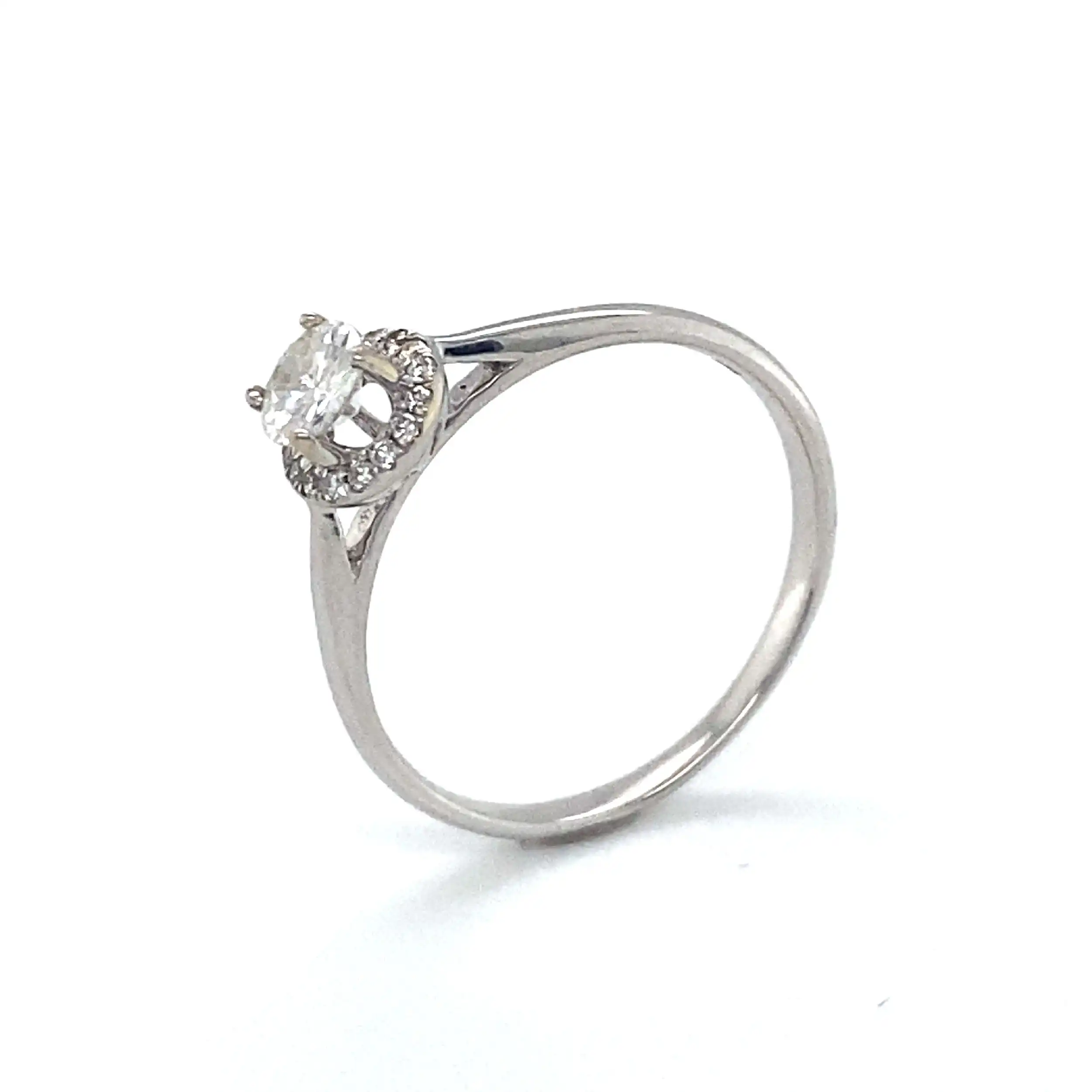 Ring Weißgold mit Solitär Brillant ca. 0,25ct und Brillanten ca. 0,08ct Ring Weißgold mit Solitär Brillant ca. 0,25ct und Brillanten ca. 0,08ct