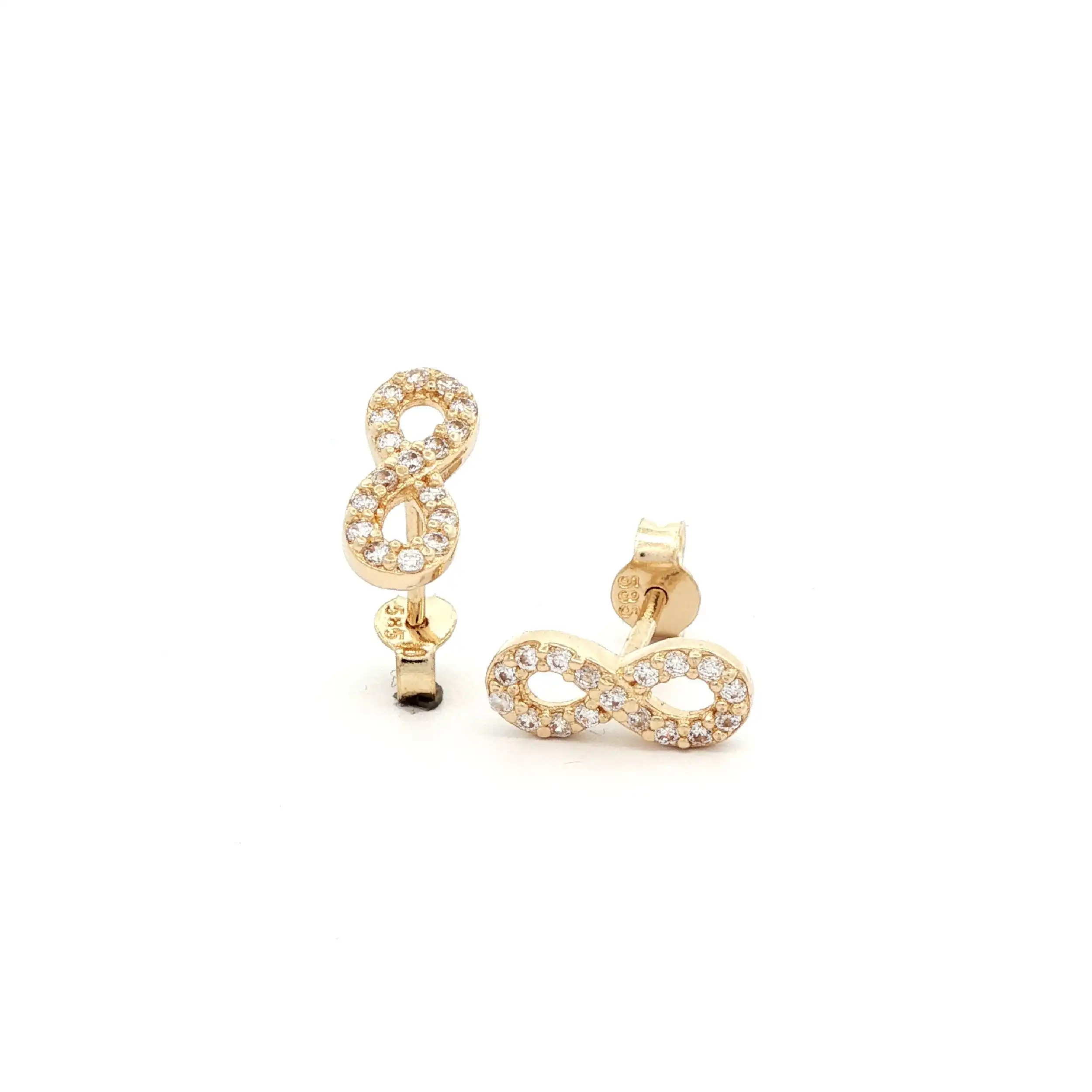 Ohrstecker Gelbgold "Unendlichkeit" mit Zirkonia Ohrstecker Gelbgold "Unendlichkeit" mit Zirkonia