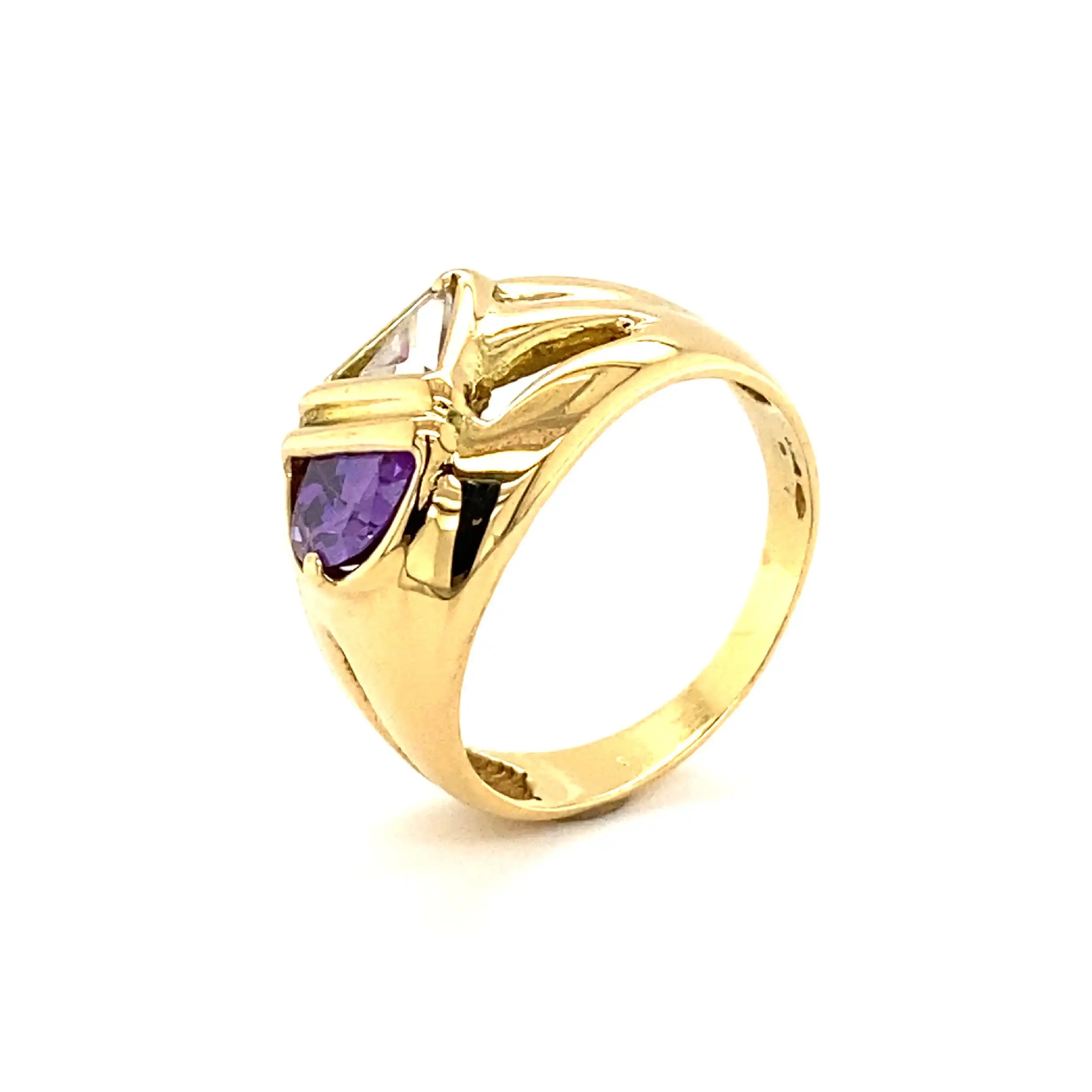 Ring Gelbgold mit Amethyst & Zirkonia