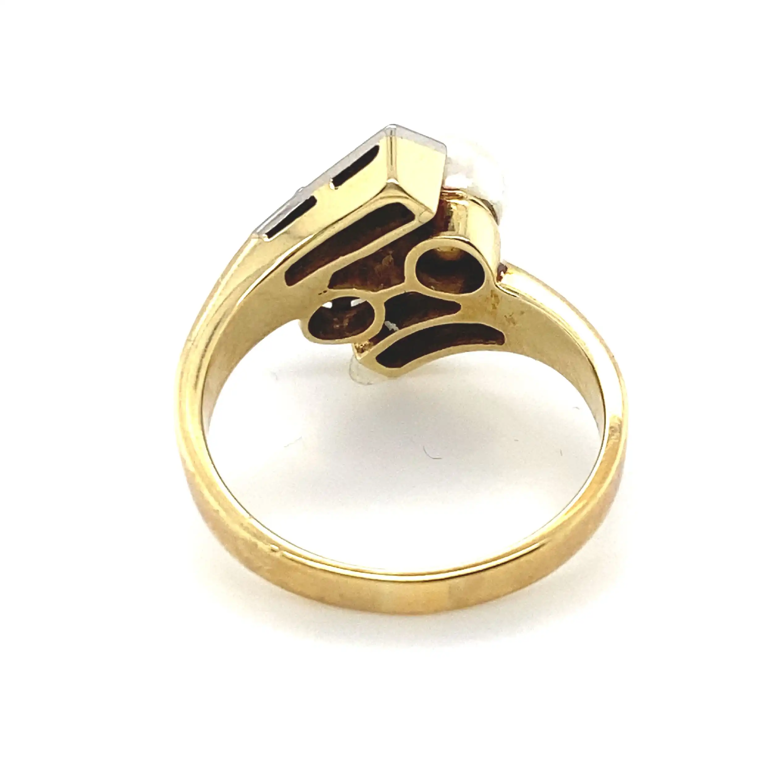 Ring Gelbgold mit Brillanten und Perle Ring Gelbgold mit Brillanten und Perle