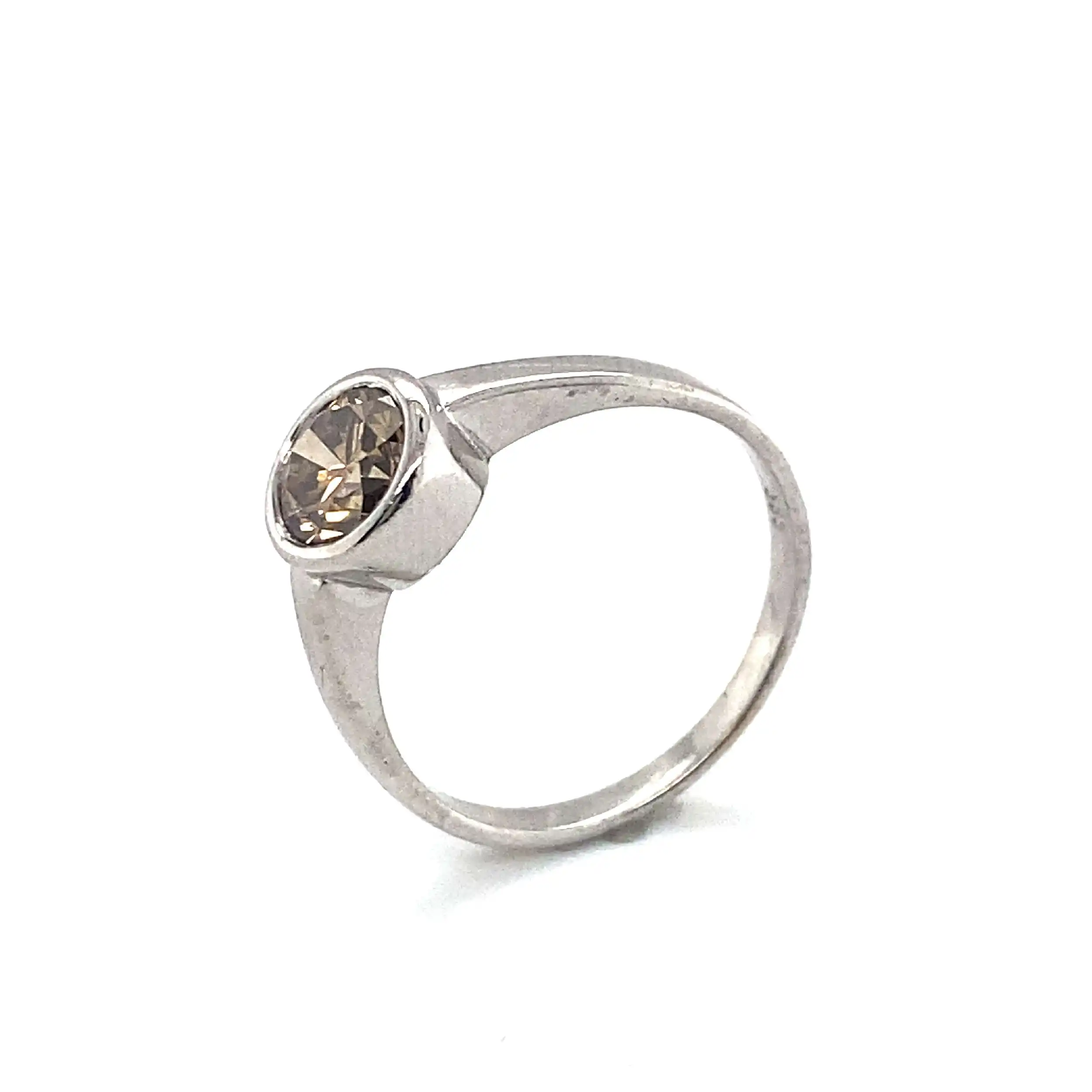 Ring Weißgold mit fancy braunem Brillant Ring Weißgold mit fancy braunem Brillant