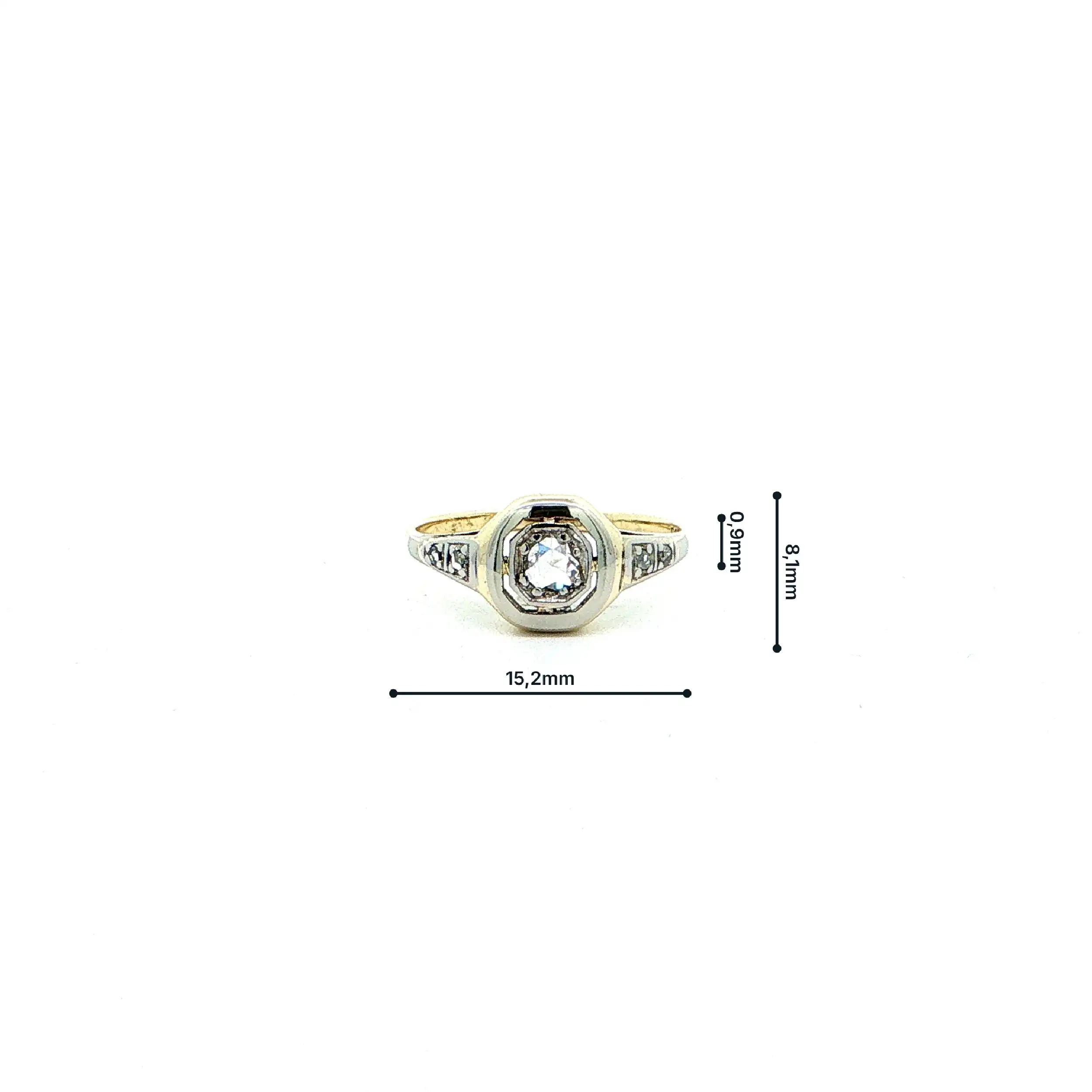Ring Bicolor mit Diamantrosen Ring Bicolor mit Diamantrosen