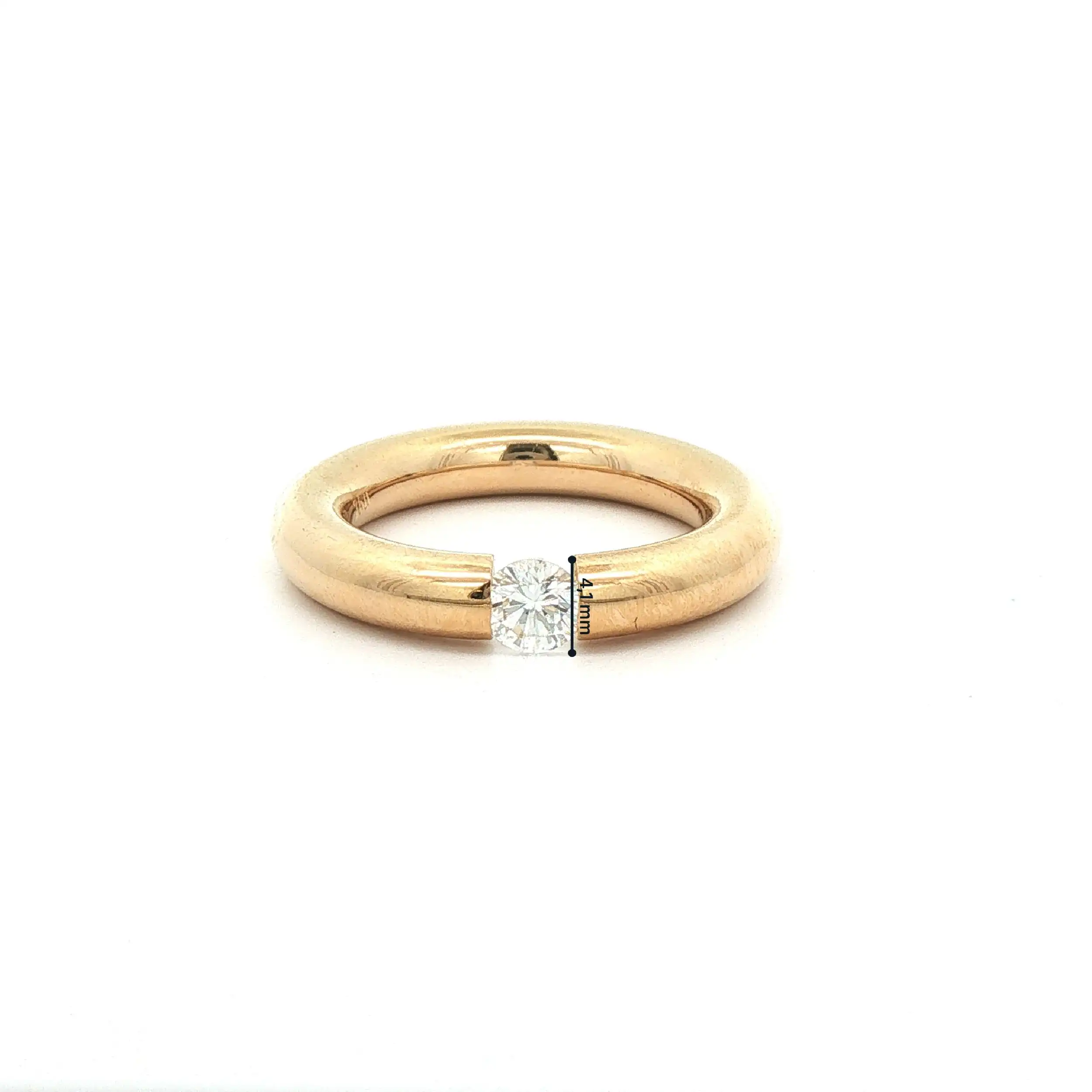 Spannring Gelbgold, graviert mit 0,25ct