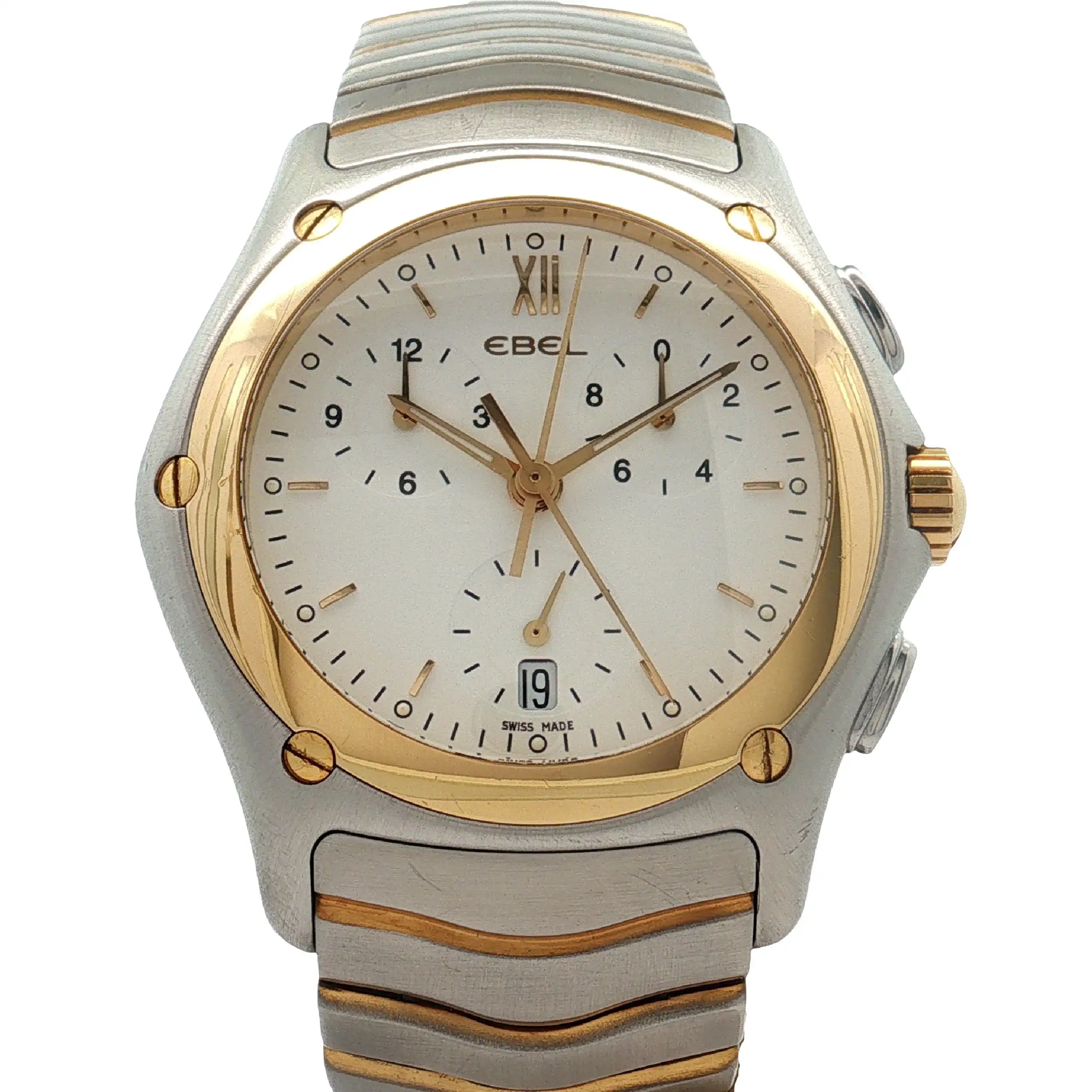 Herrenuhr Ebel Classic Wave Stahl / Gold Quarz Chrono Herrenuhr Ebel Classic Wave Stahl / Gold Quarz Chrono