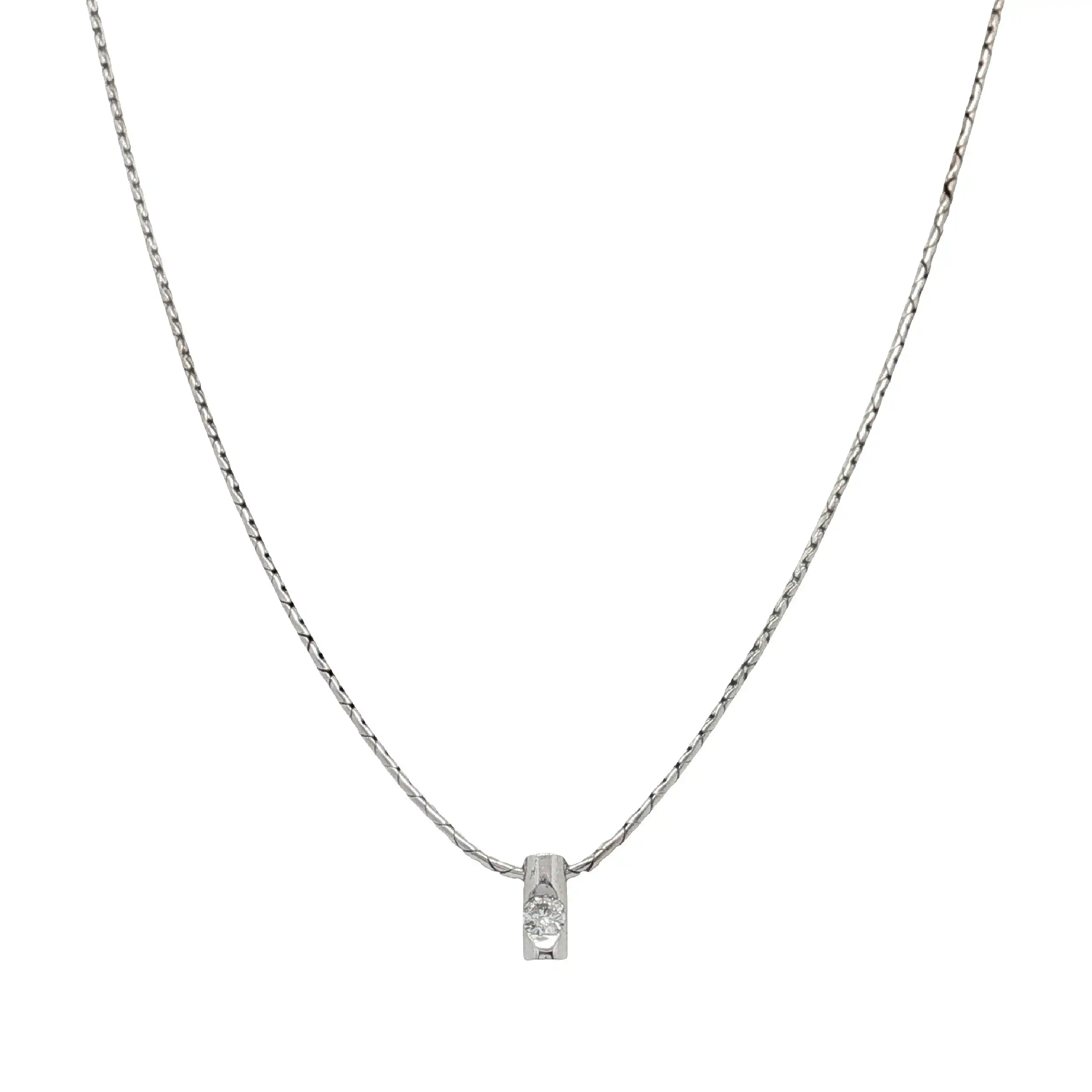 Kette Weißgold mit Solitär Brillant Anhänger Kette Weißgold mit Solitär Brillant Anhänger