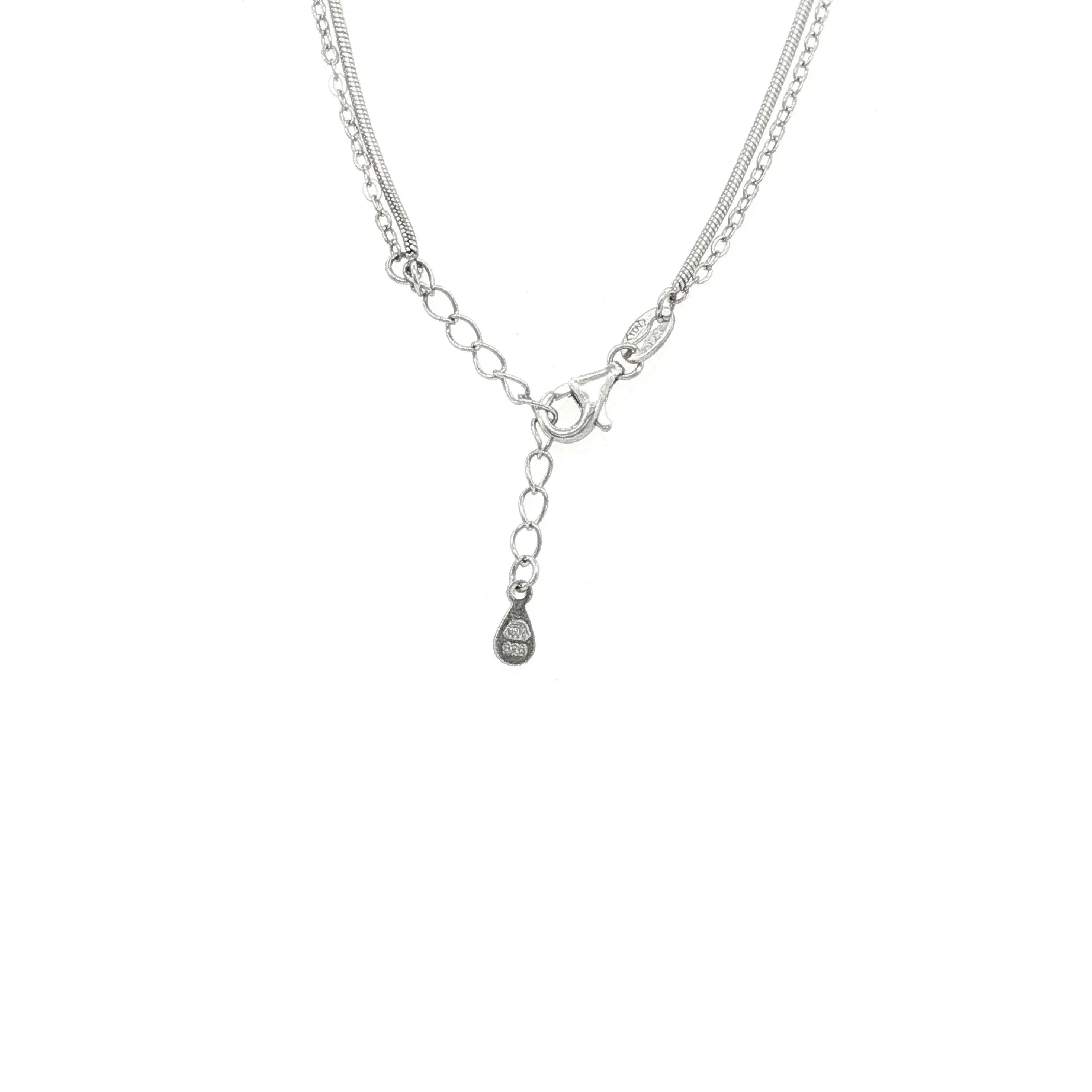 2-reihig Ankerkette und Schlangenkette mit Anhänger silber