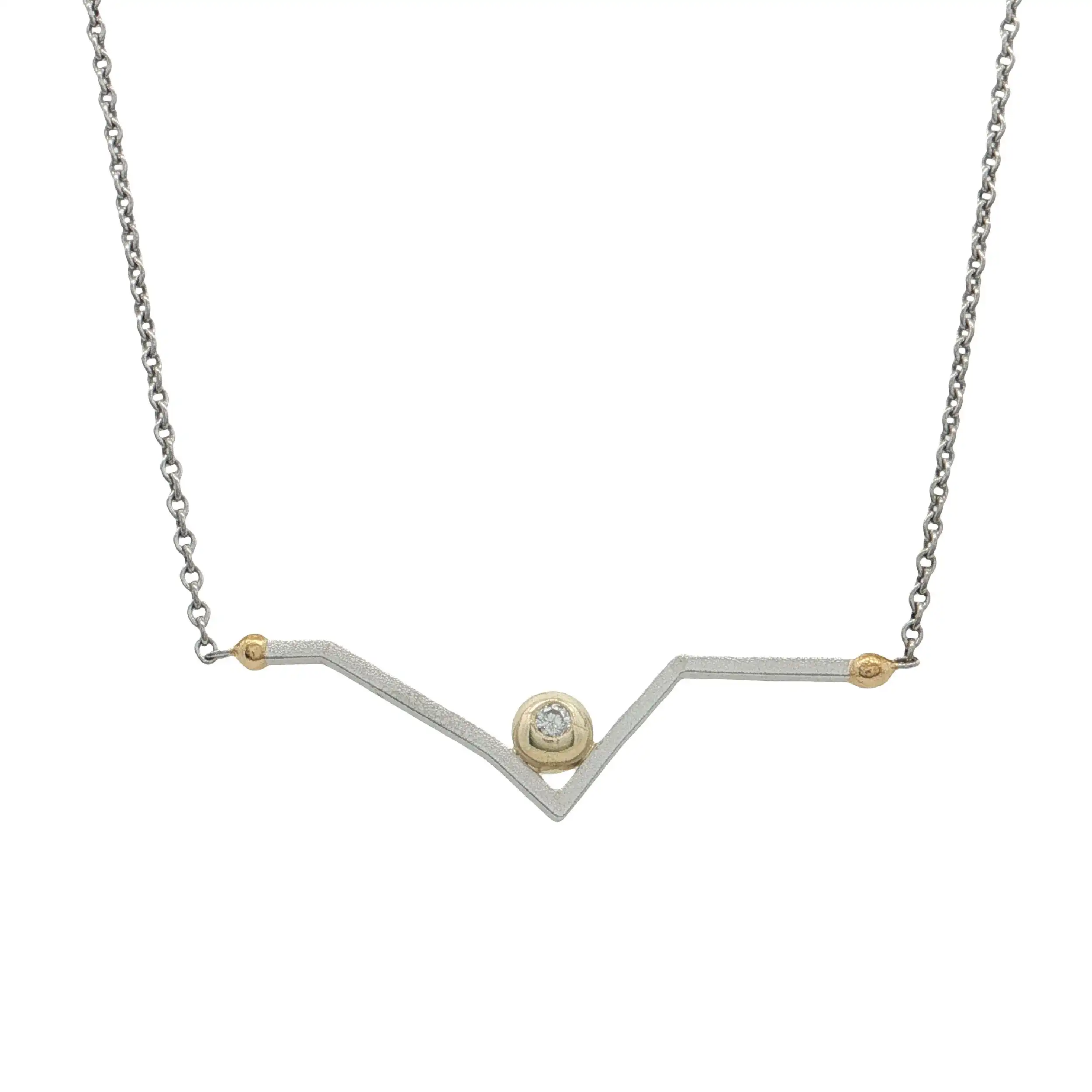 Collier Platin/Gelbgold mit Brillant Collier Platin/Gelbgold mit Brillant