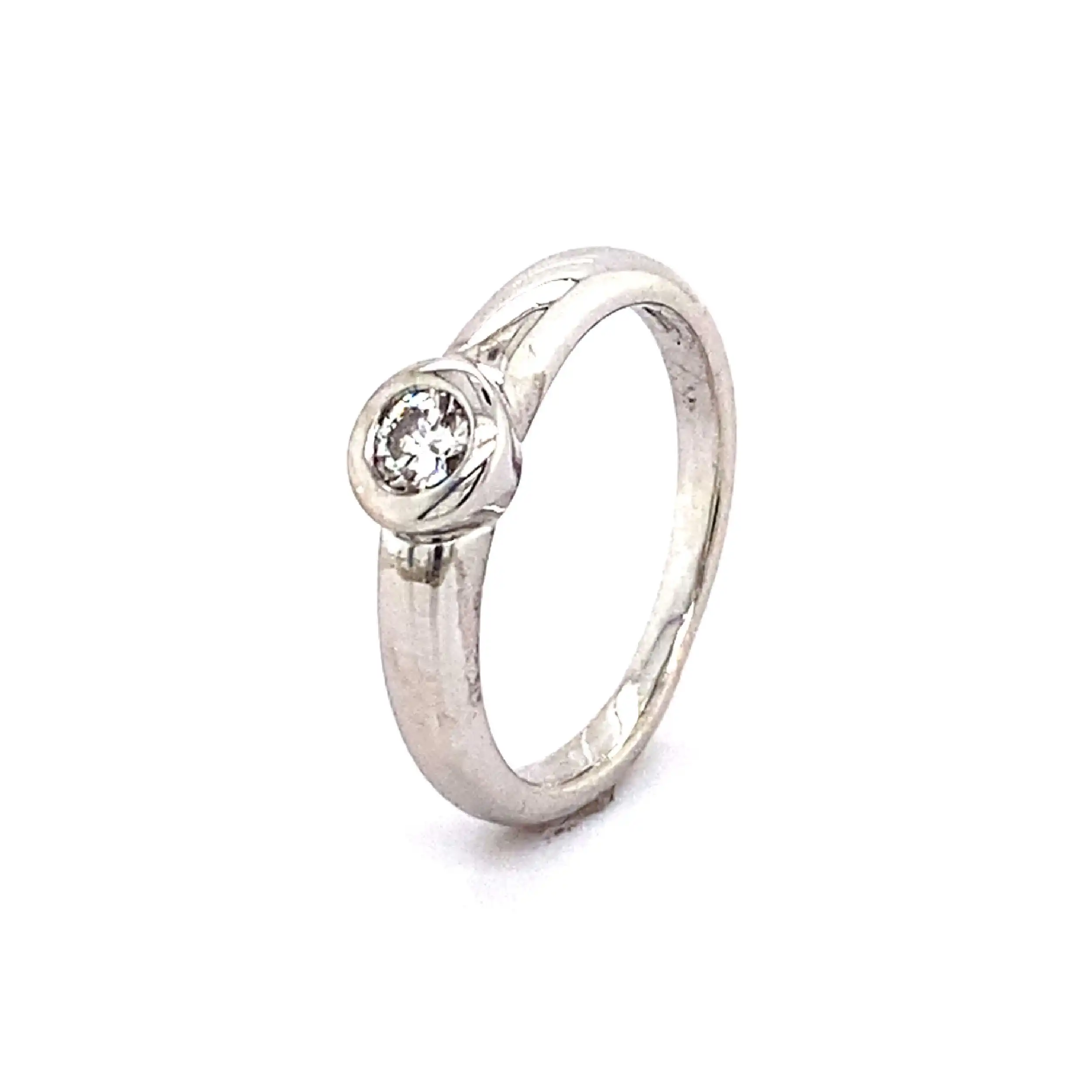 Ring Weißgold by Christ mit Solitär Brillant, graviert mit 0,15ct Ring Weißgold by Christ mit Solitär Brillant, graviert mit 0,15ct