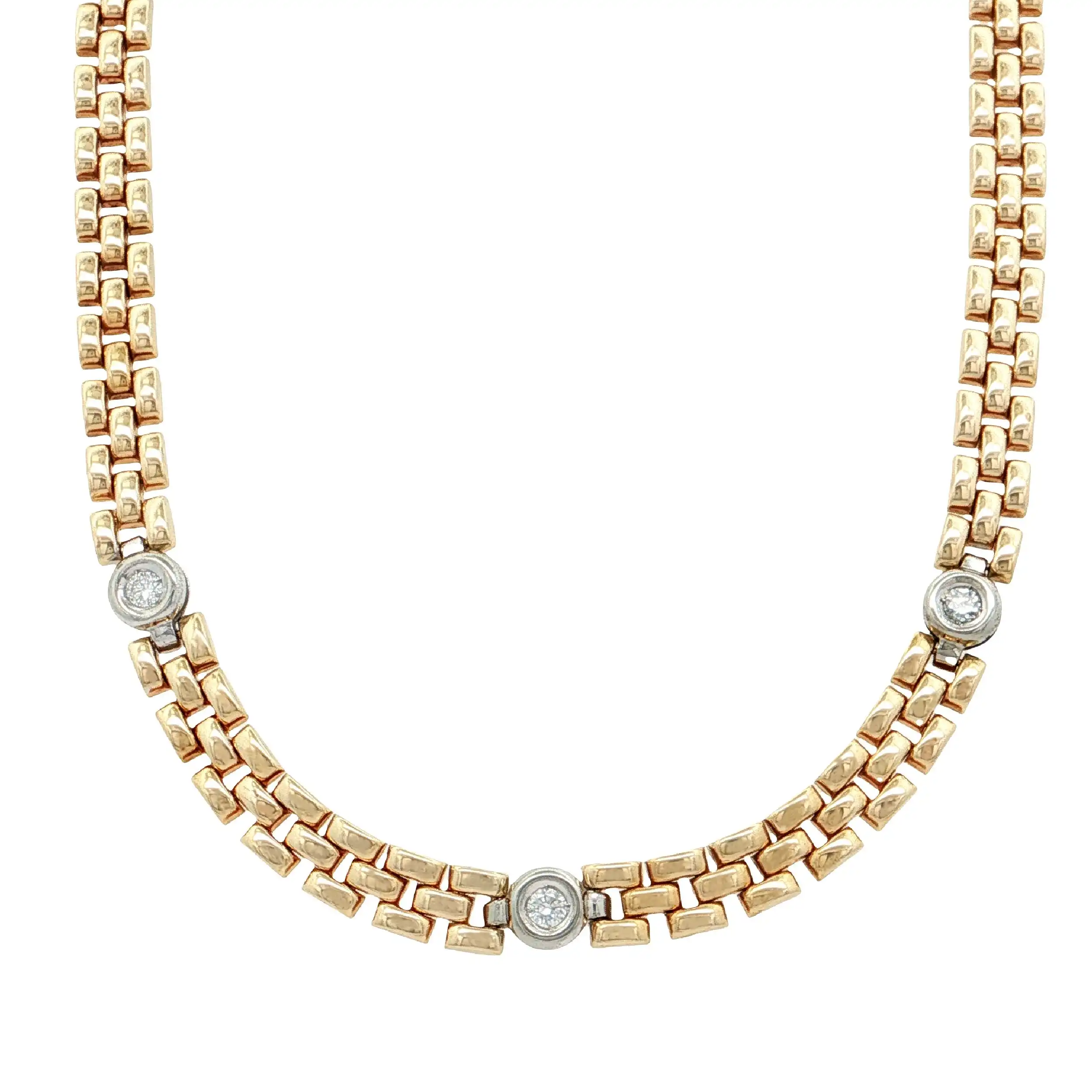 Collier Bicolor mit Brillanten