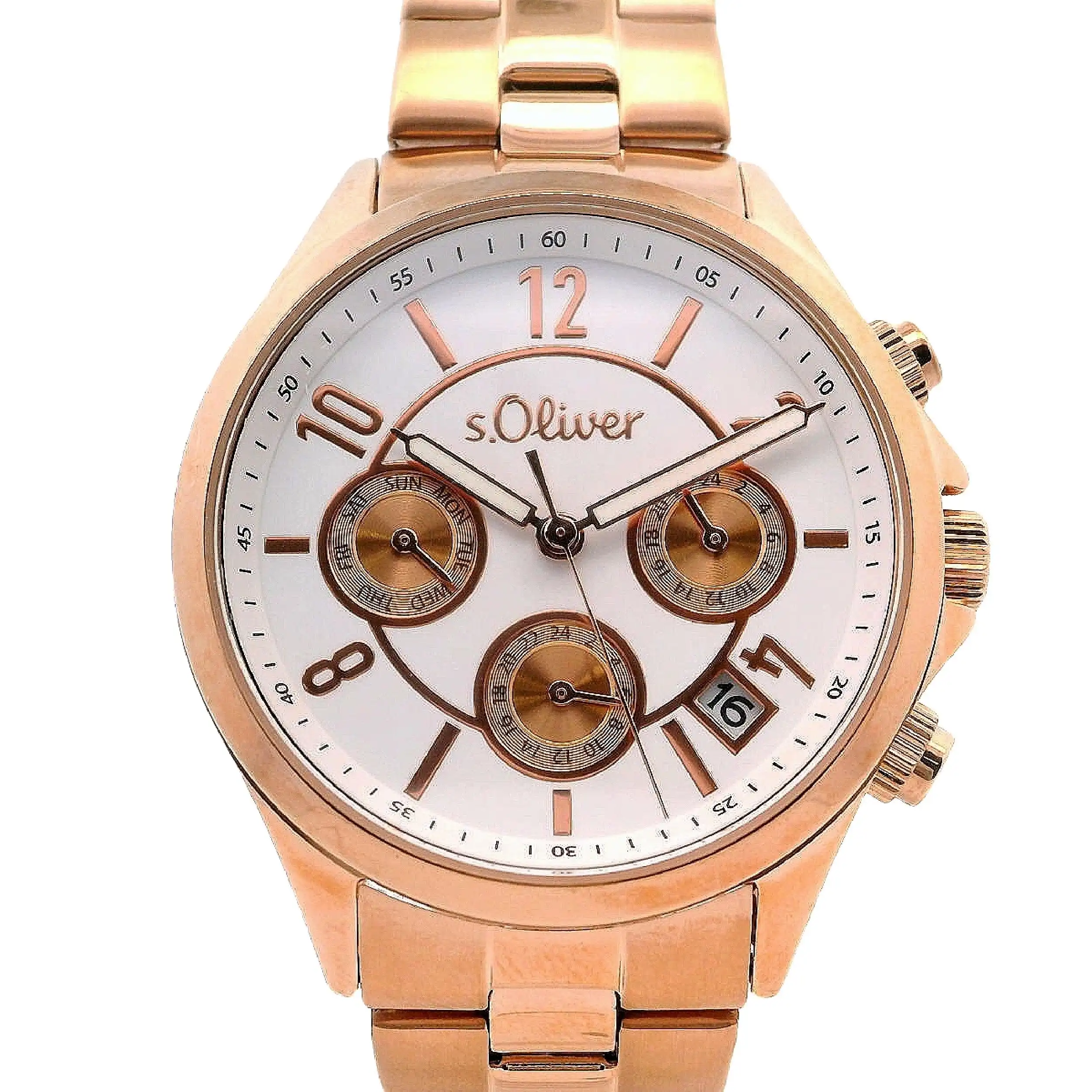 Damenuhr s.Oliver Stahl Rose vergoldet