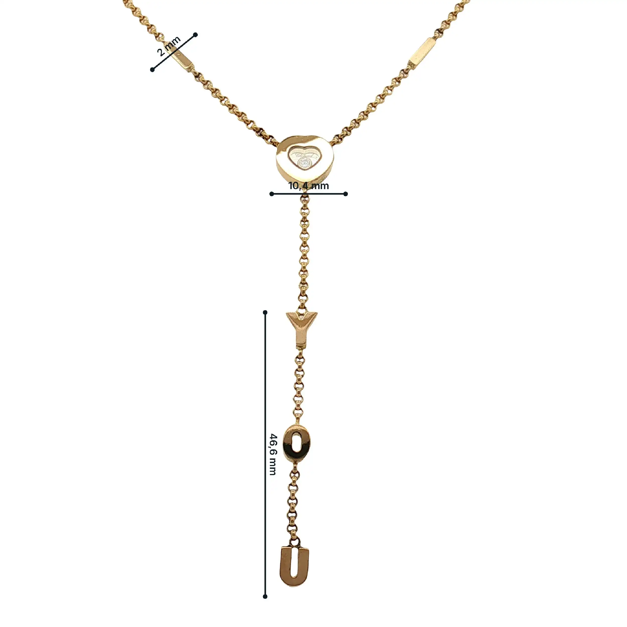 Collier Gelbgold Chopard I Love You mit Brillant