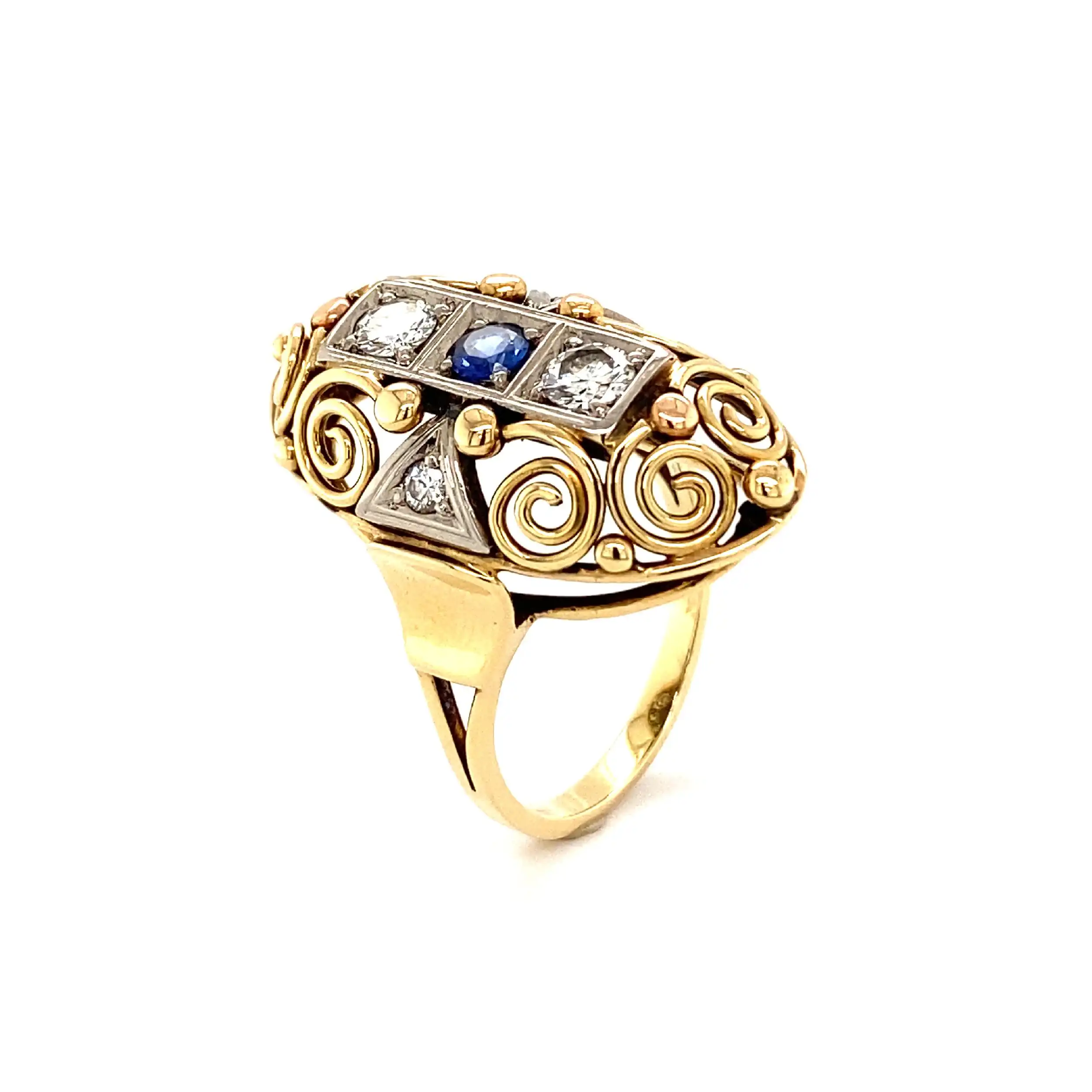 Ring Bicolor mit Saphir & Brillanten Ring Bicolor mit Saphir & Brillanten