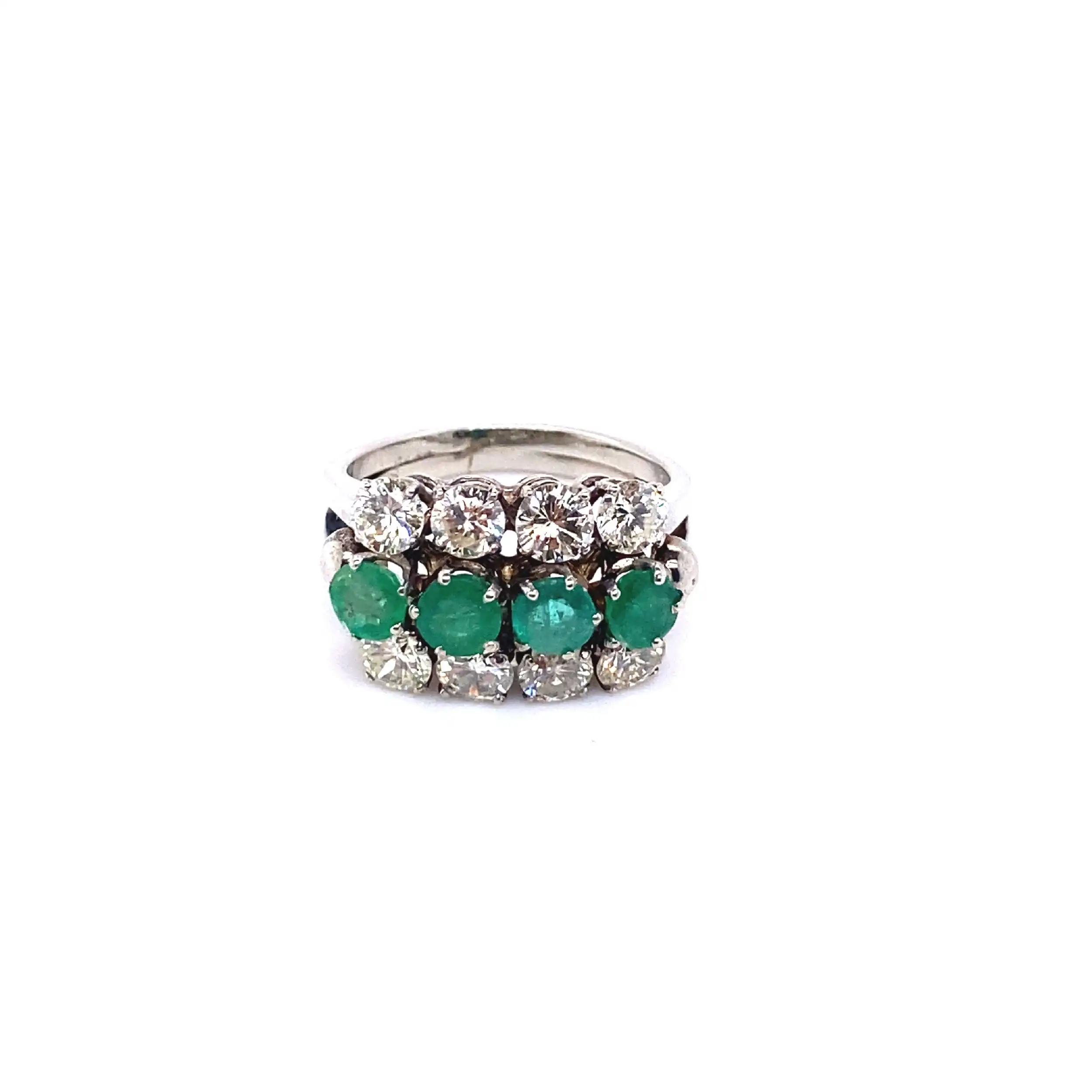 Ring Gelbgold mit Smaragd und Brillanten