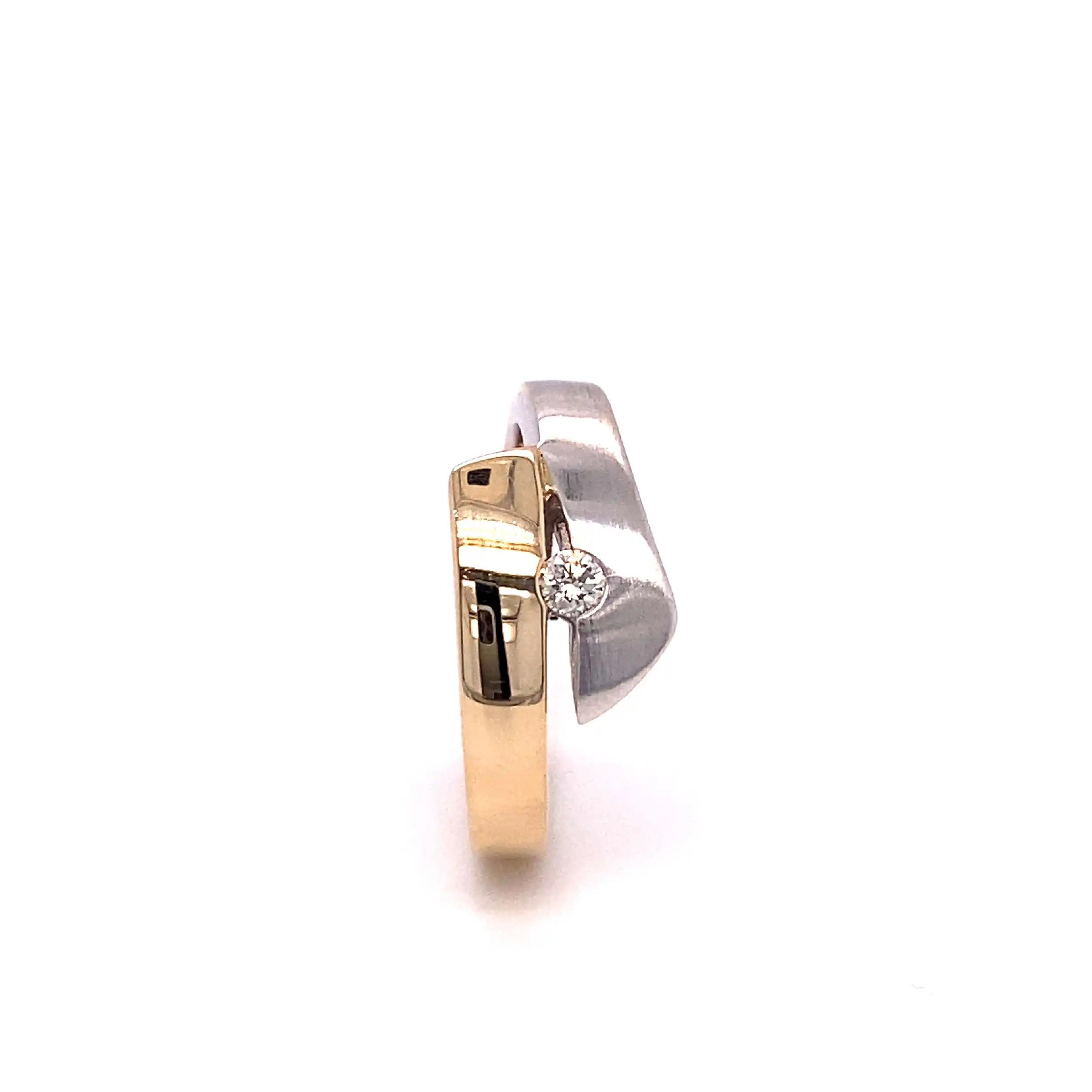 Ring Bicolor mit Solitär Brillant Ring Bicolor mit Solitär Brillant