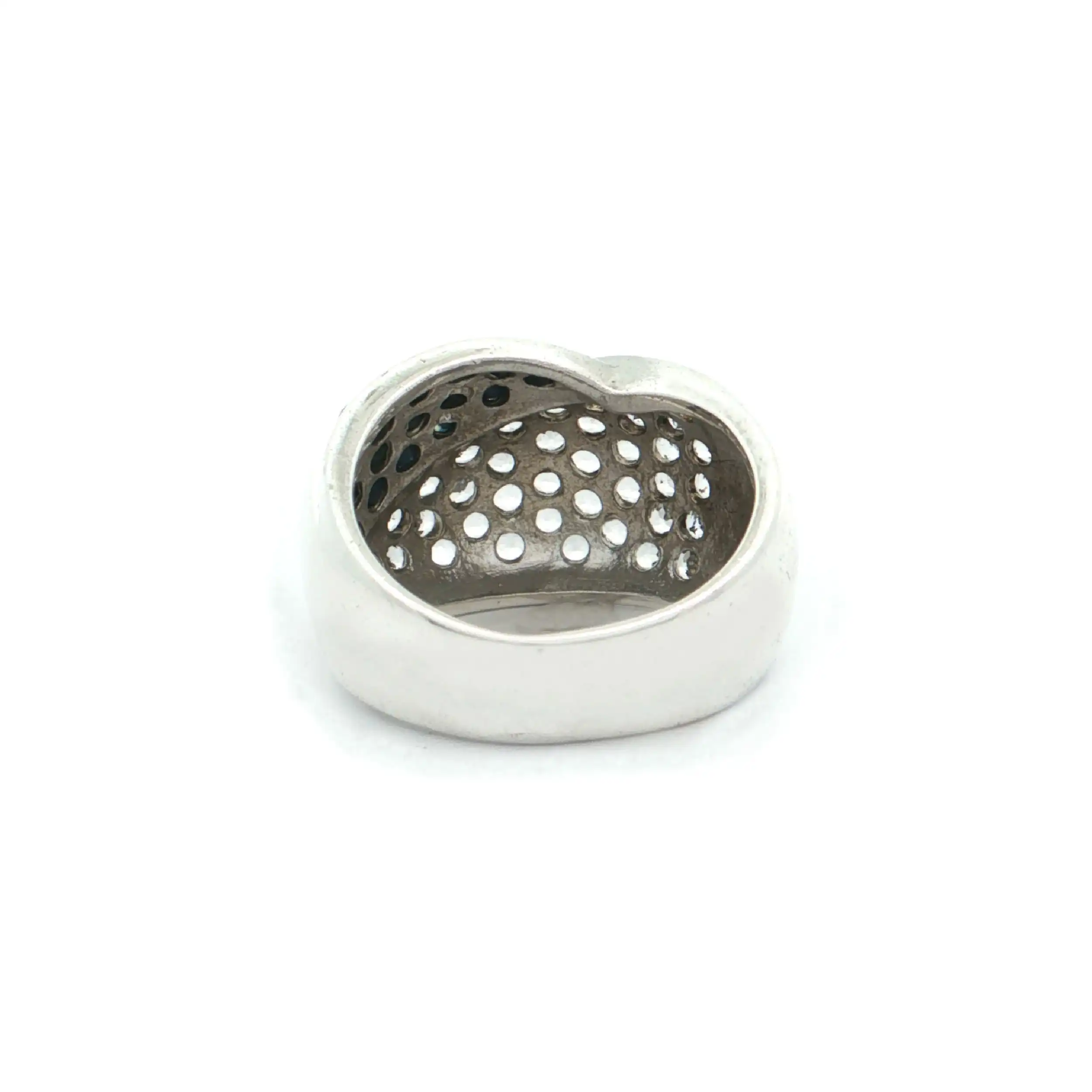 Ring Silber mit schwarzen und weißen Zirkonia
