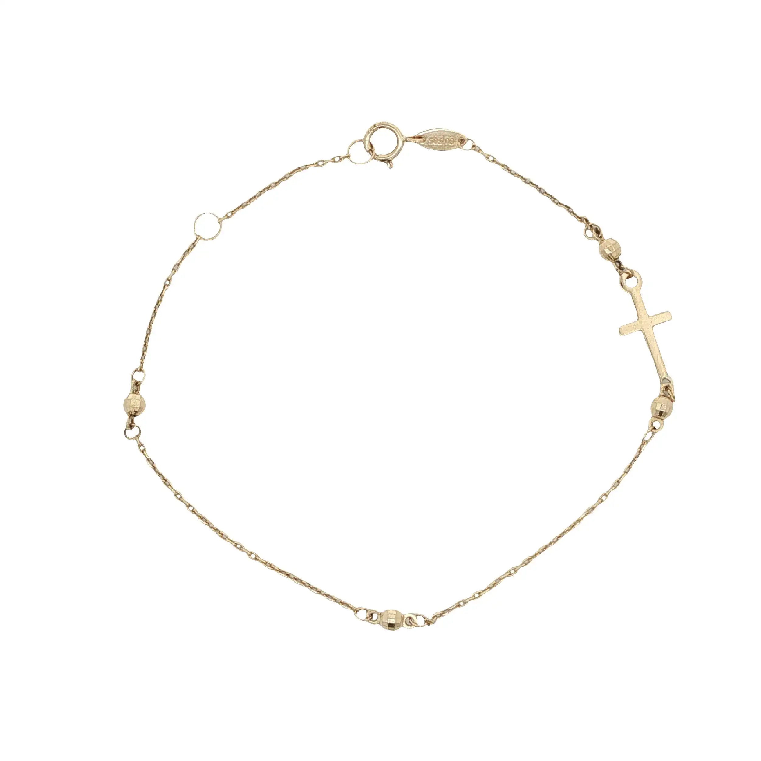 Ankerarmband Gelbgold mit Kreuz Ankerarmband Gelbgold mit Kreuz