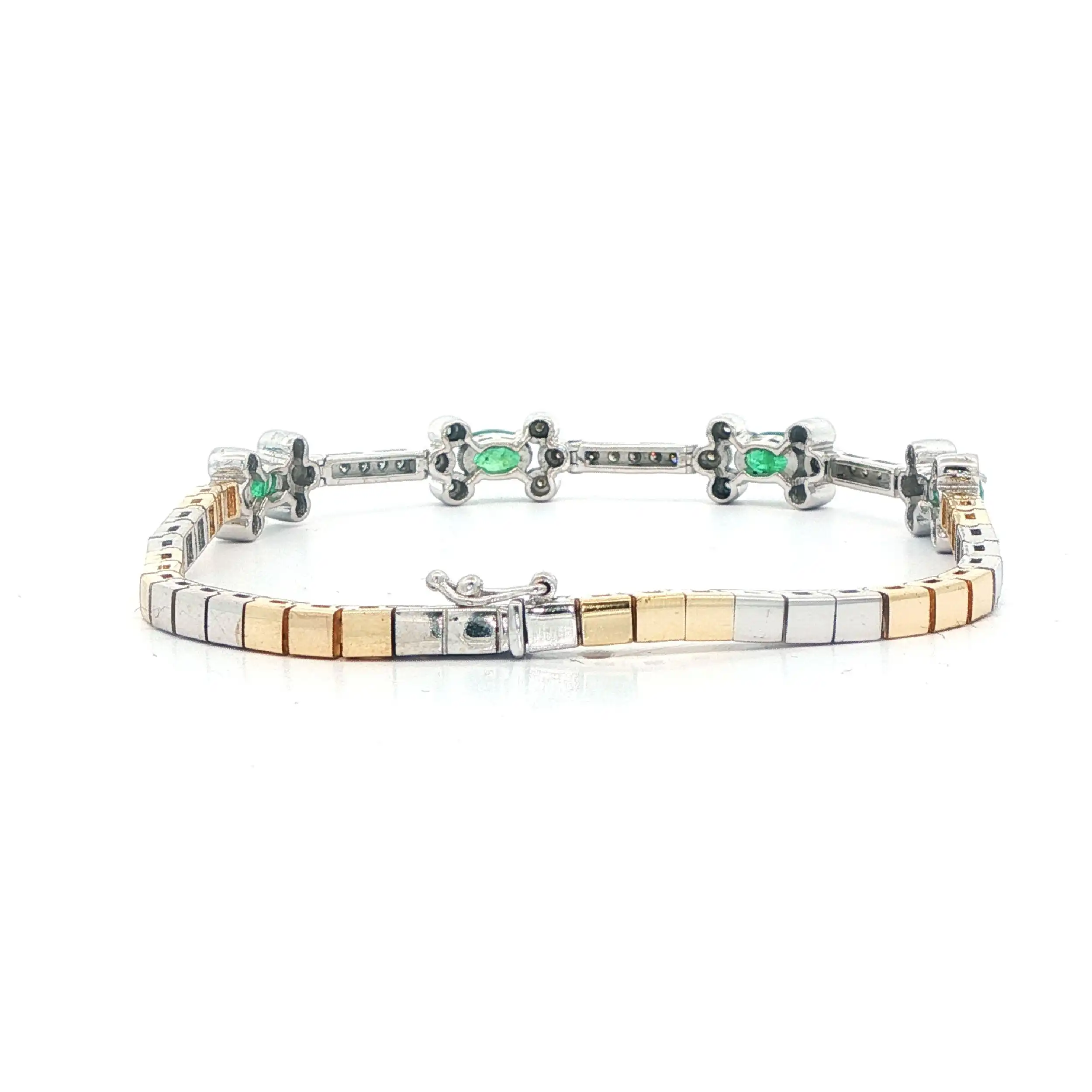 Armband Bicolor mit Brillanten und Smaragden Armband Bicolor mit Brillanten und Smaragden