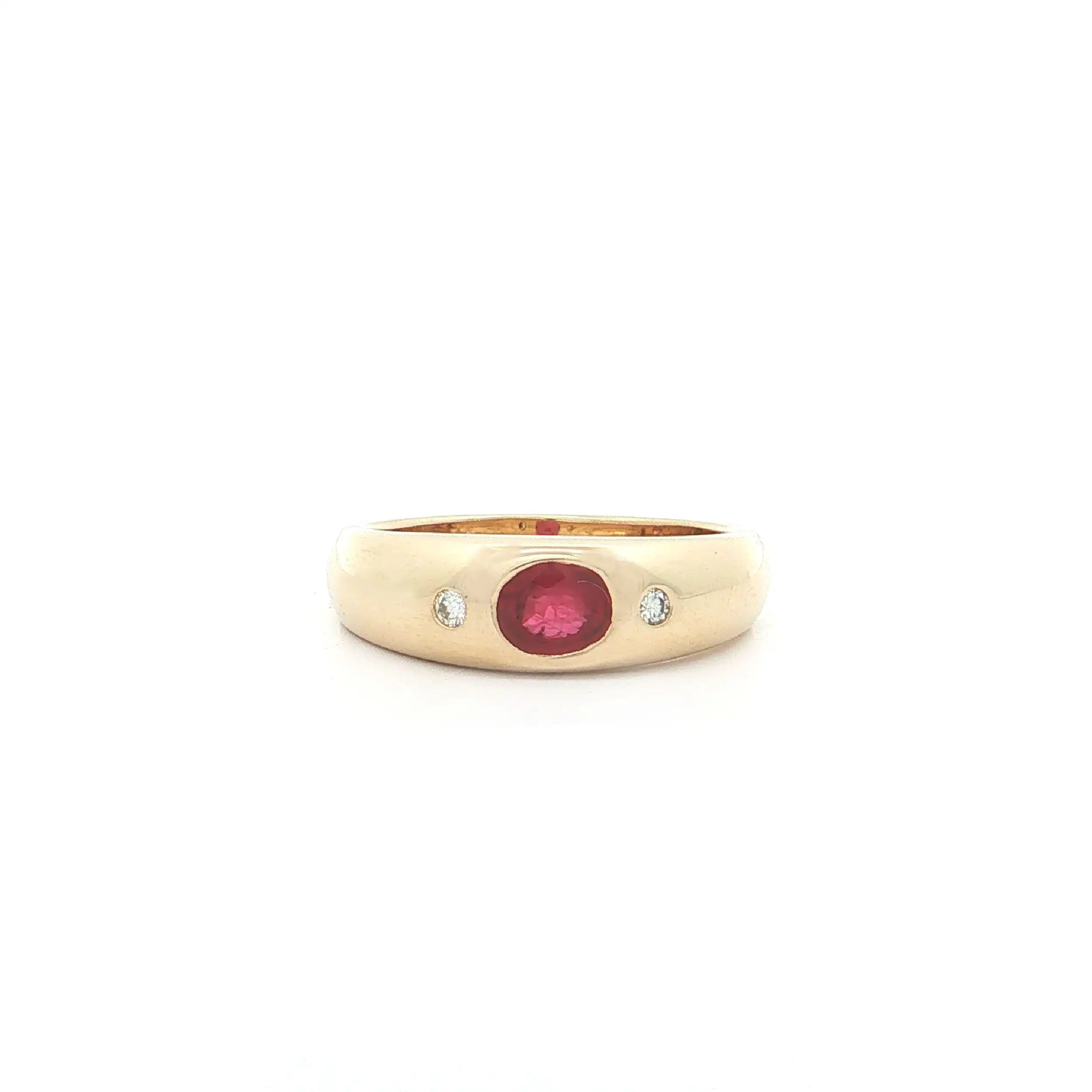 Ring Gelbgold mit Rubin und Brillanten