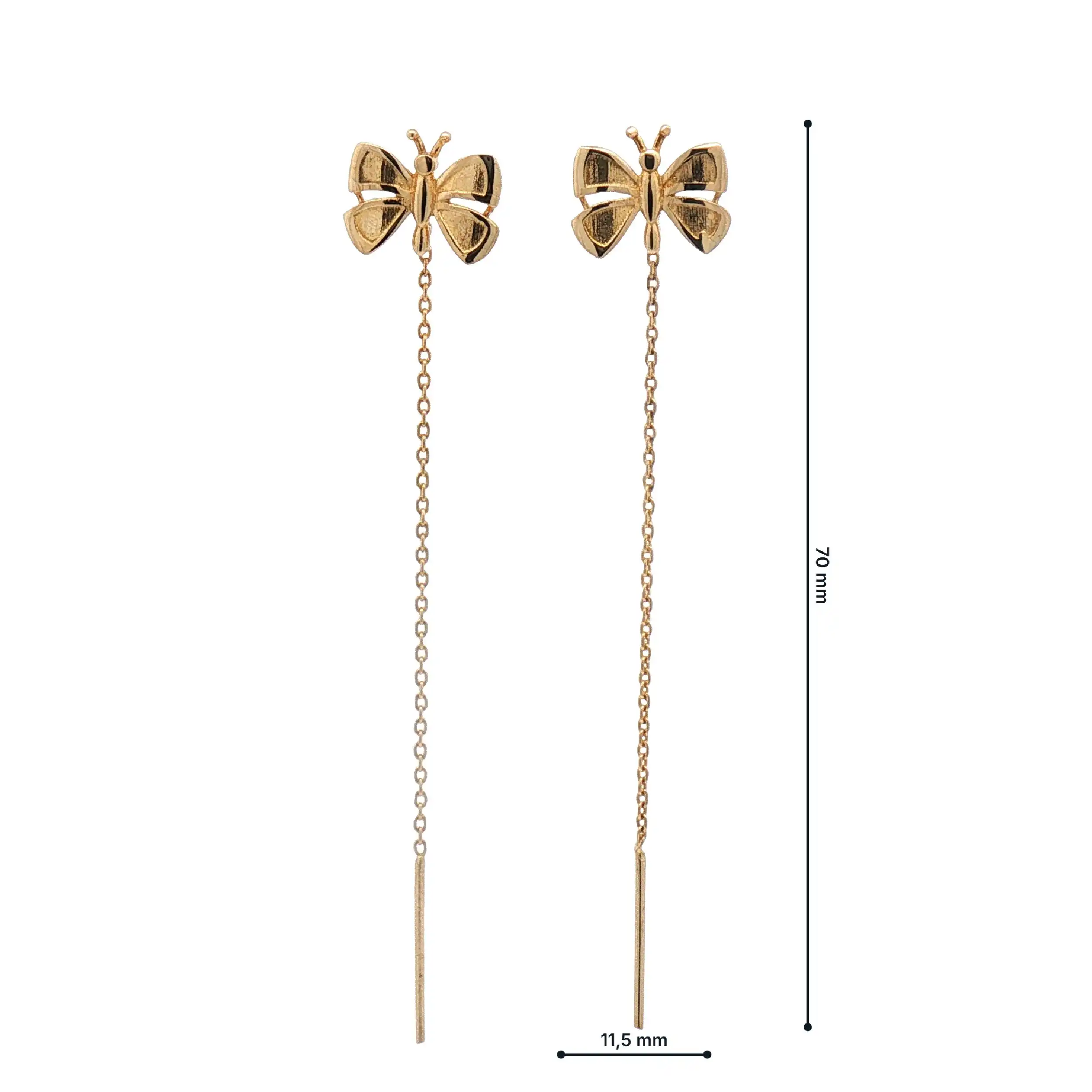 Ohrhänger Gelbgold Schmetterling