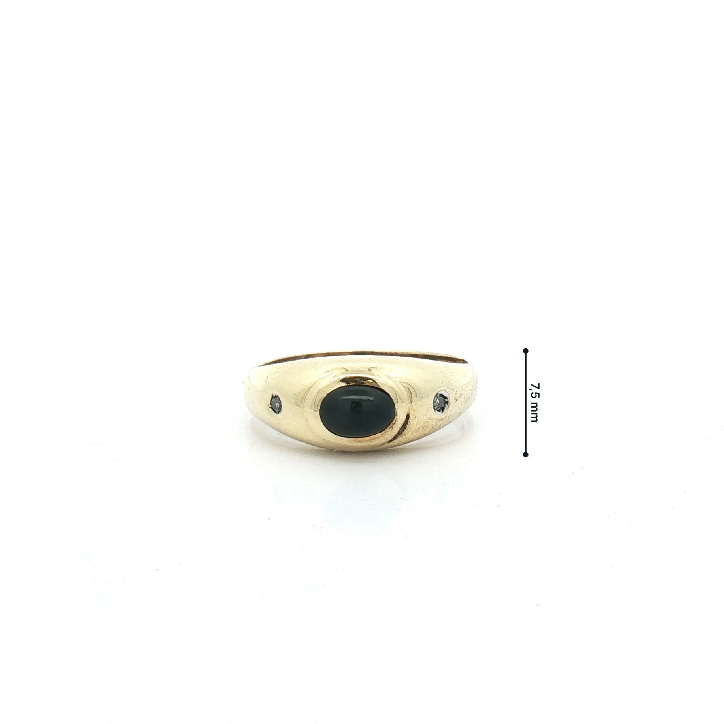Bandring Gelbgold mit Saphir Cabochon und Diamanten Bandring Gelbgold mit Saphir Cabochon und Diamanten