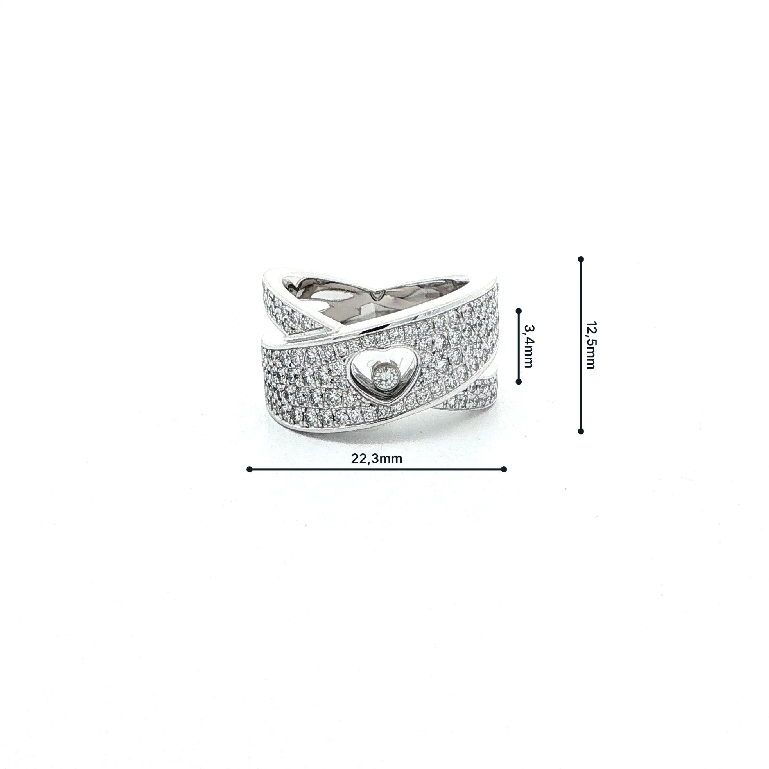 Ring Weißgold Chopard mit Brillanten "Happy Diamonds", mit Garantiekarte