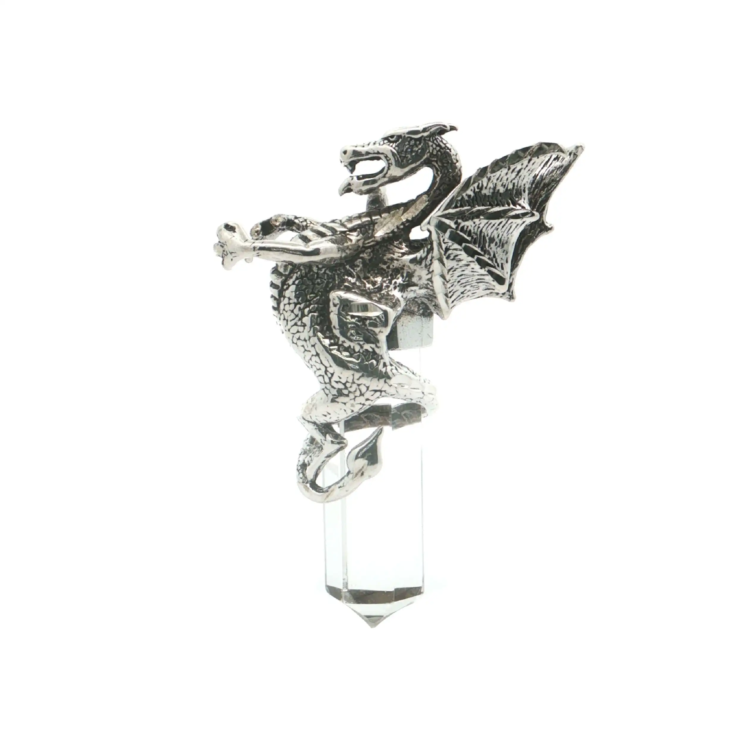 Silberanhänger Drache mit Kristall Silberanhänger Drache mit Kristall
