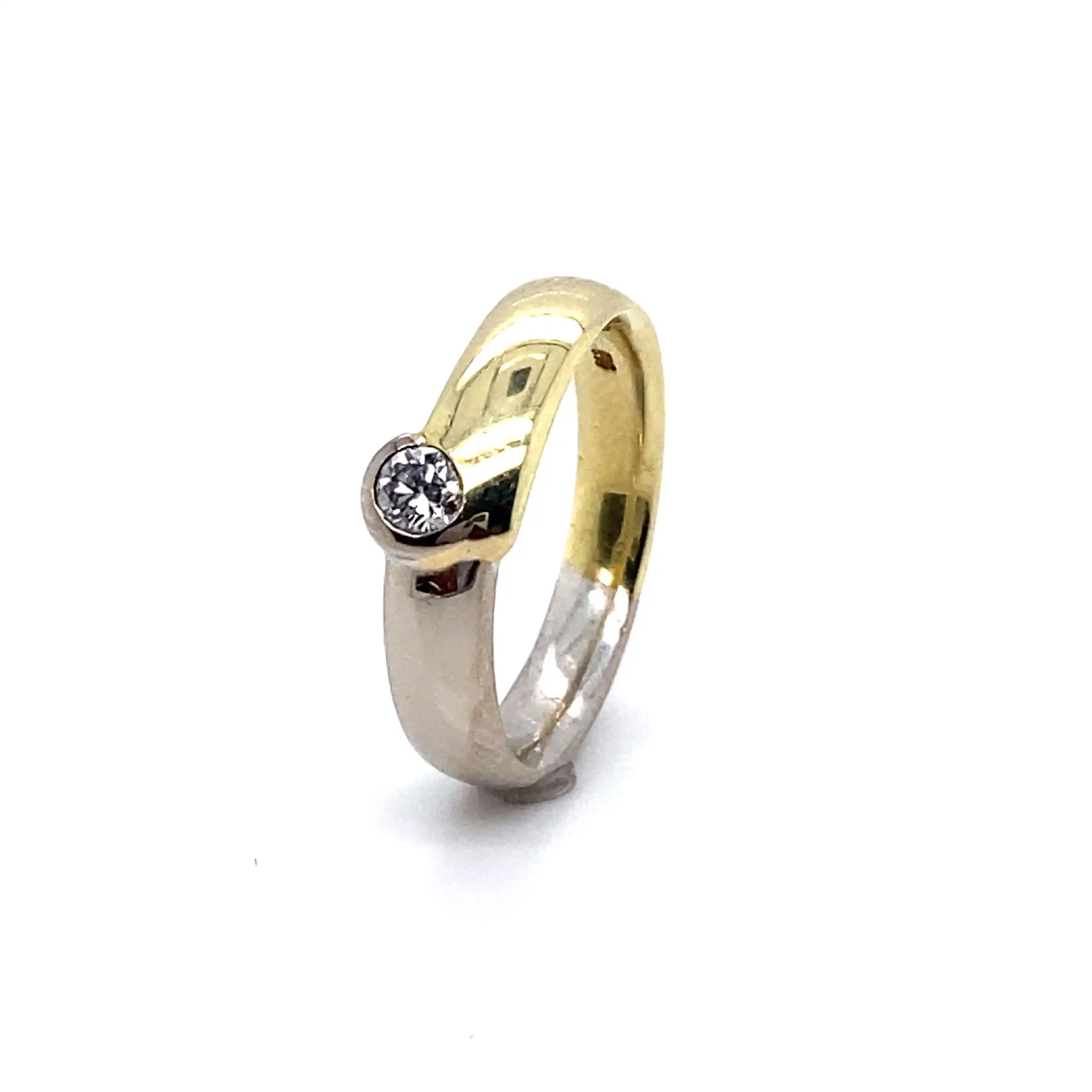 Ring Bicolor mit Solitär Brillant Ring Bicolor mit Solitär Brillant