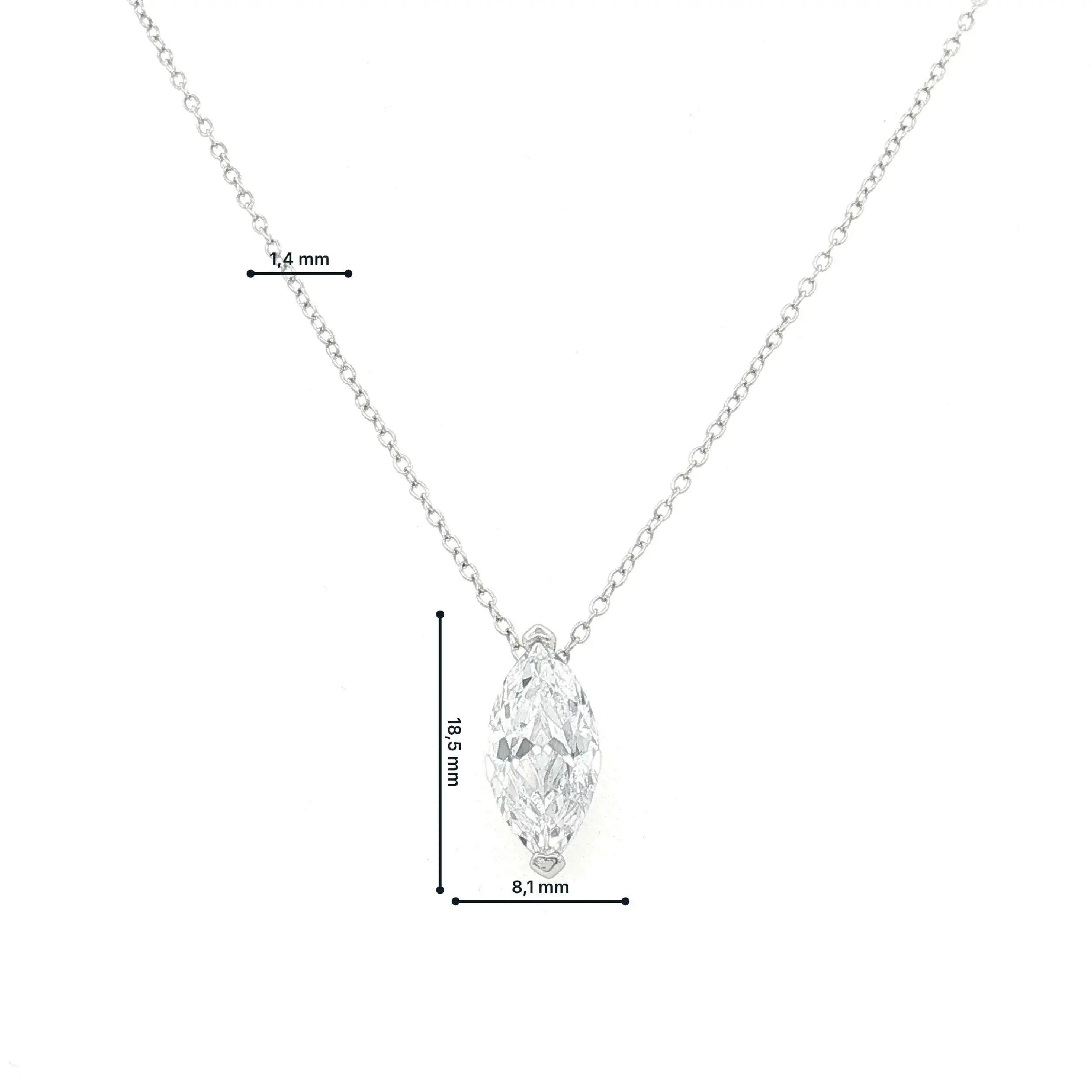 Ankercollier Silber mit Navettezirkonia
