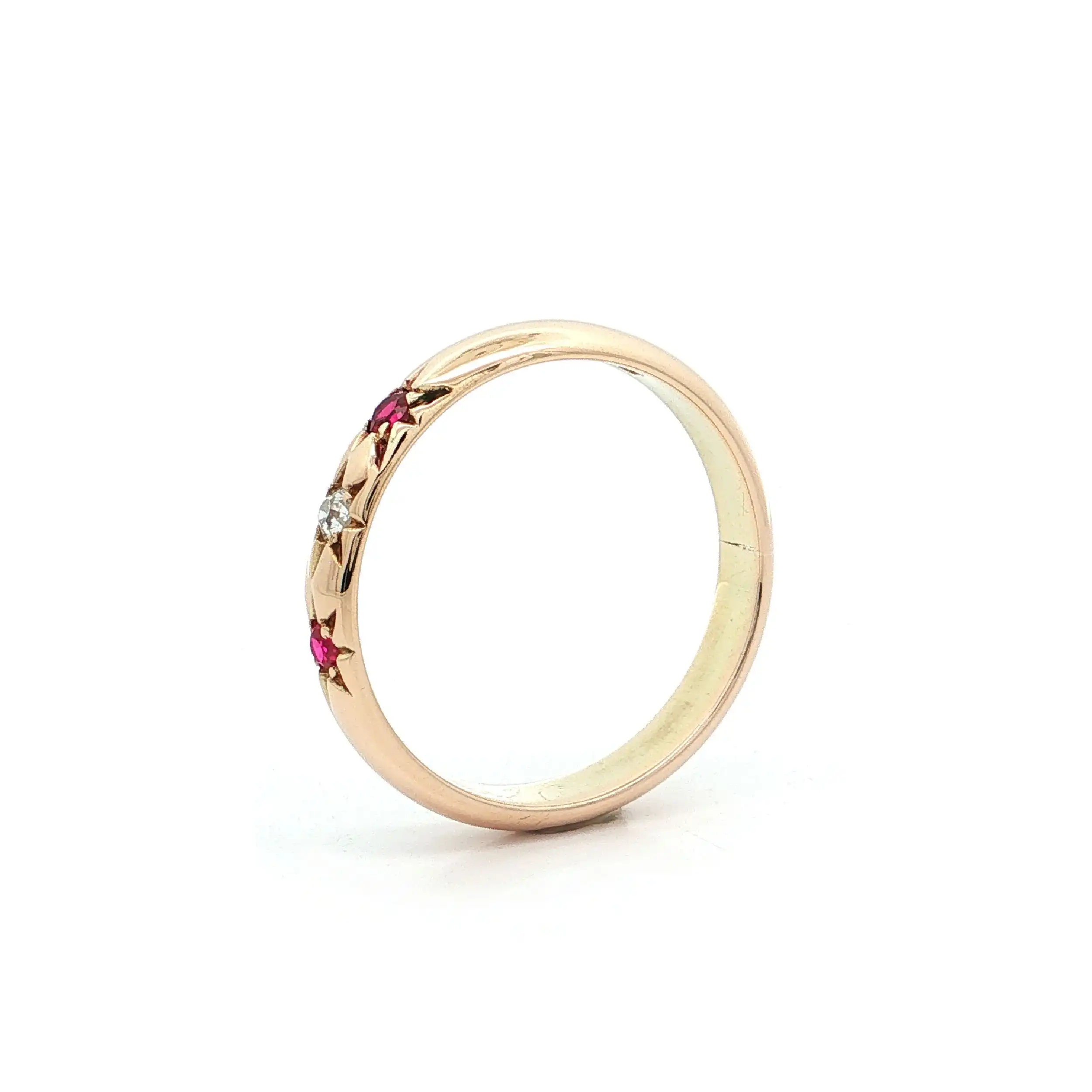 Ring Gelbgold mit Rubinen und Diamant Ring Gelbgold mit Rubinen und Diamant