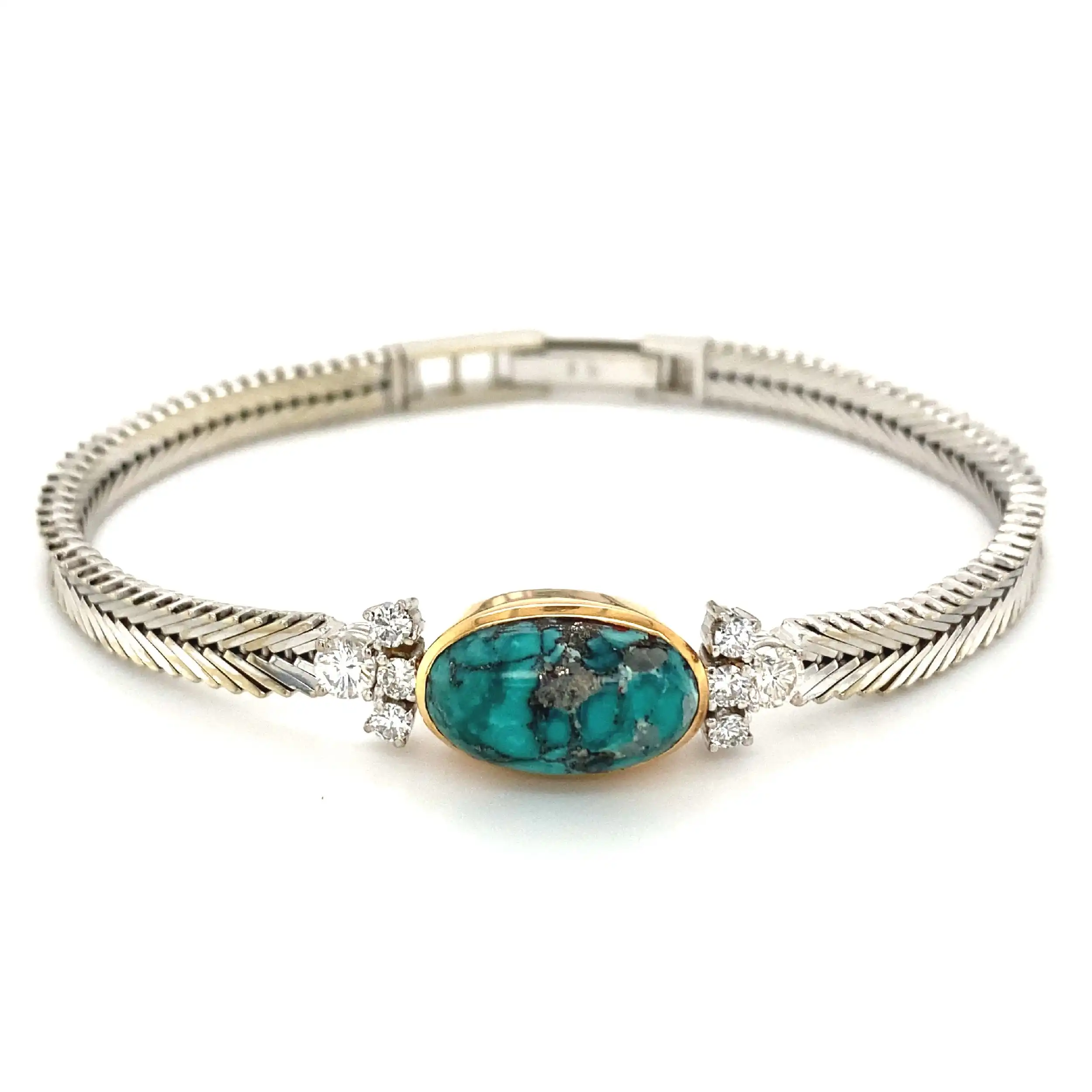 Armband Bicolor mit Türkis & Brillanten Armband Bicolor mit Türkis & Brillanten