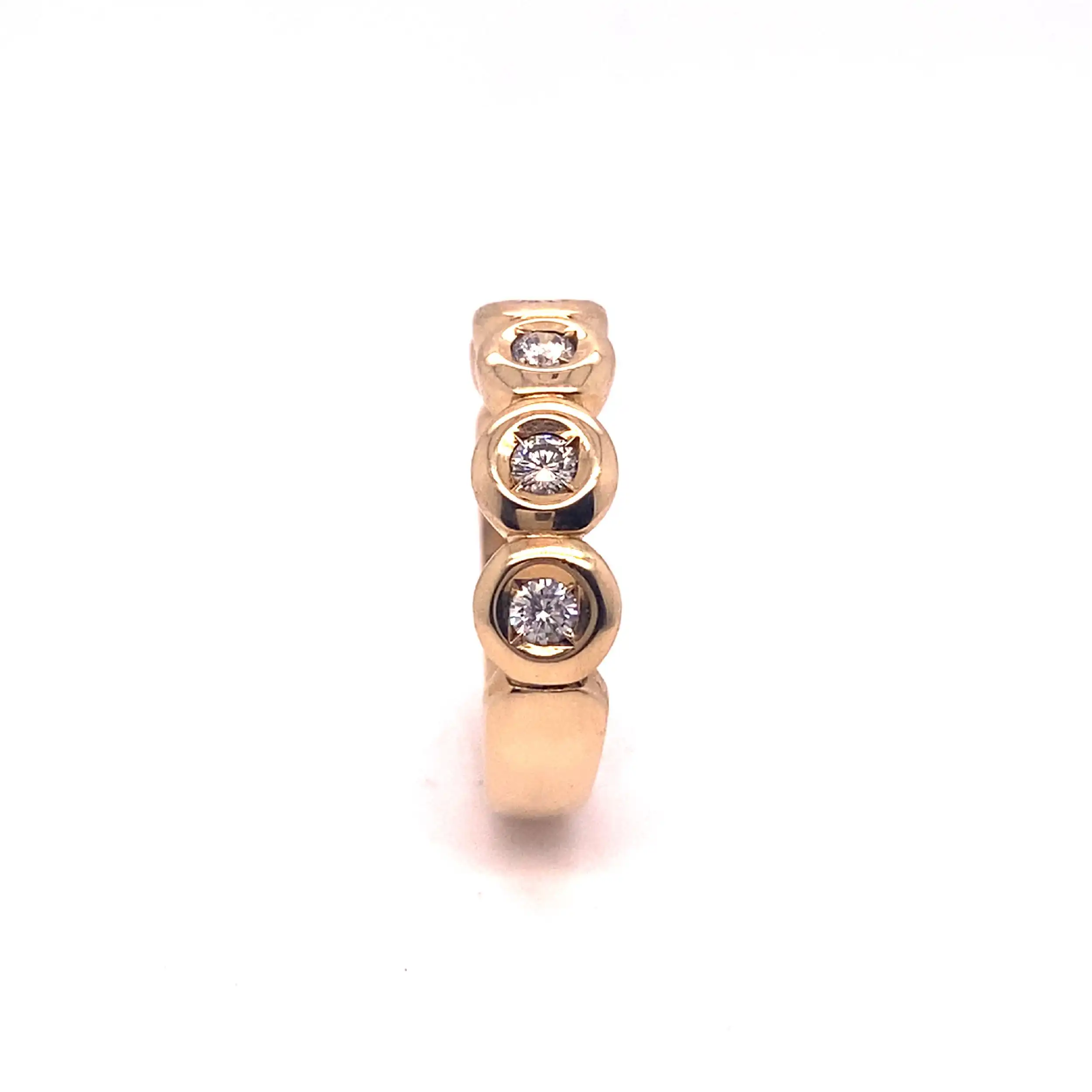 Ring Gelbgold Halbmemoriering mit Brillanten Ring Gelbgold Halbmemoriering mit Brillanten