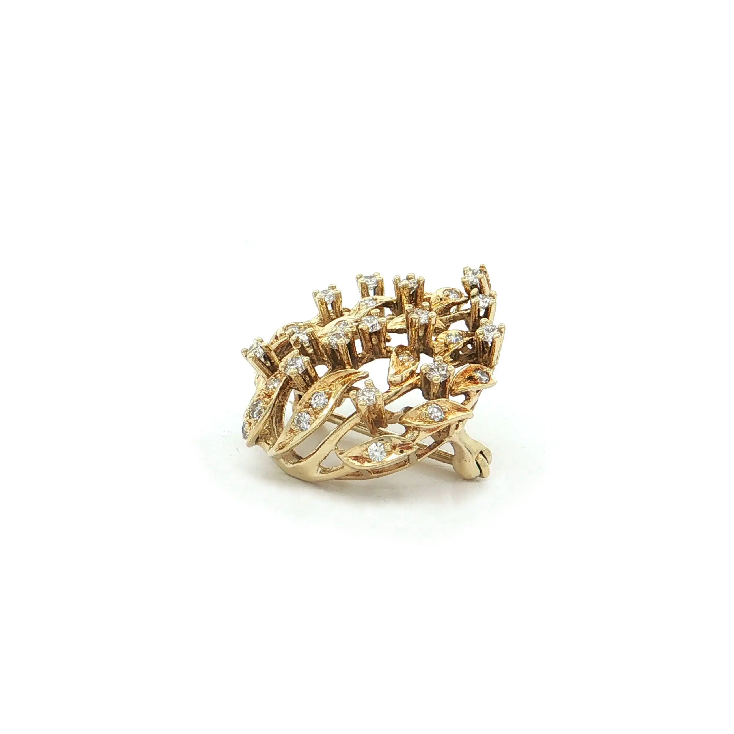 Brosche Gelbgold mit Brillanten und Diamanten Brosche Gelbgold mit Brillanten und Diamanten