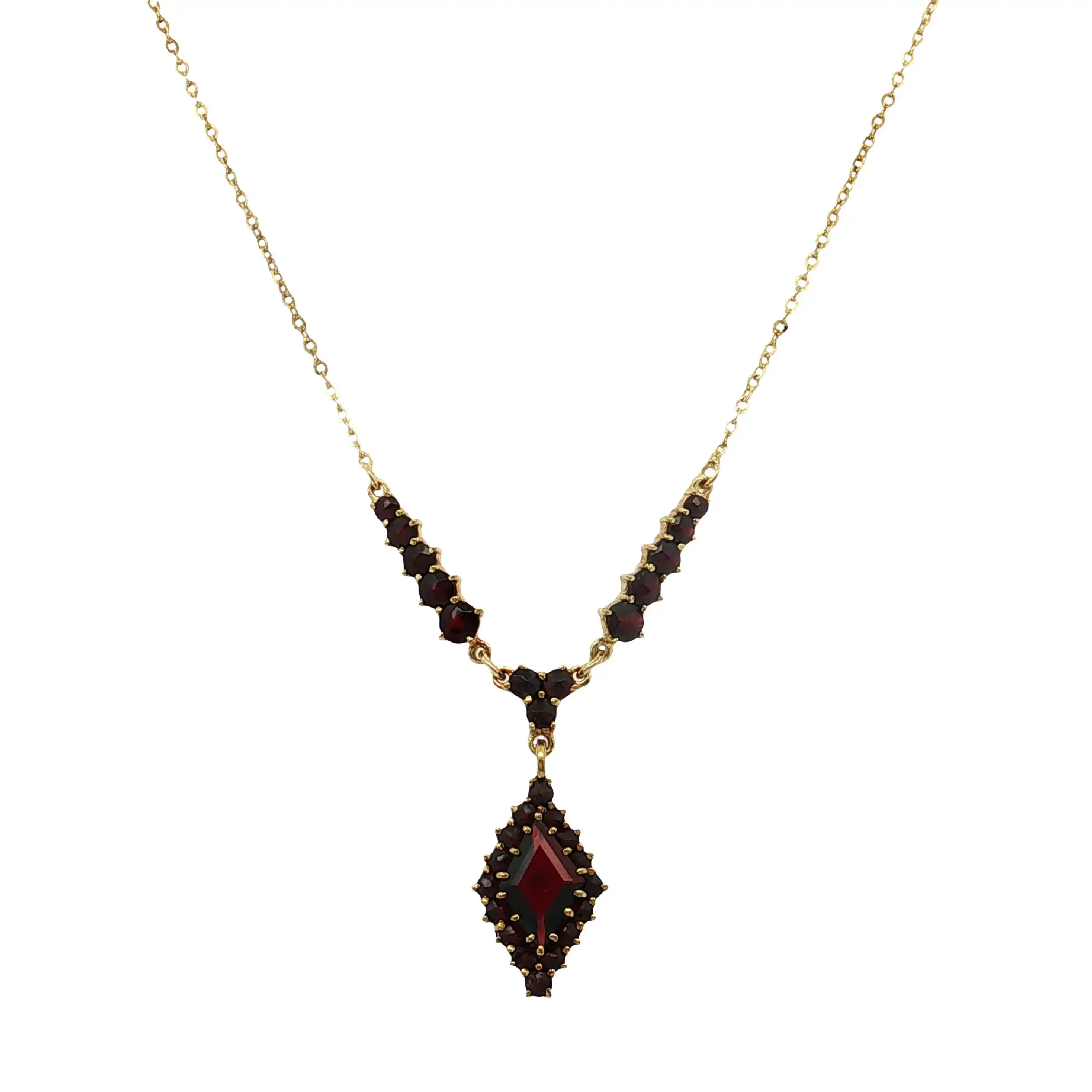 Collier Gelbgold mit Granat