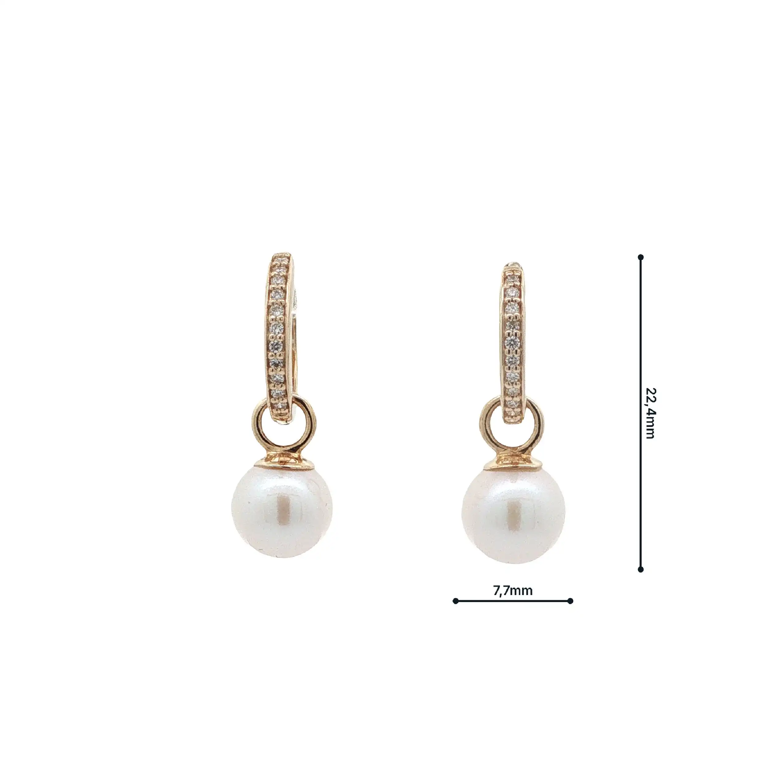 Creolen Gelbgold mit Perle & Diamanten