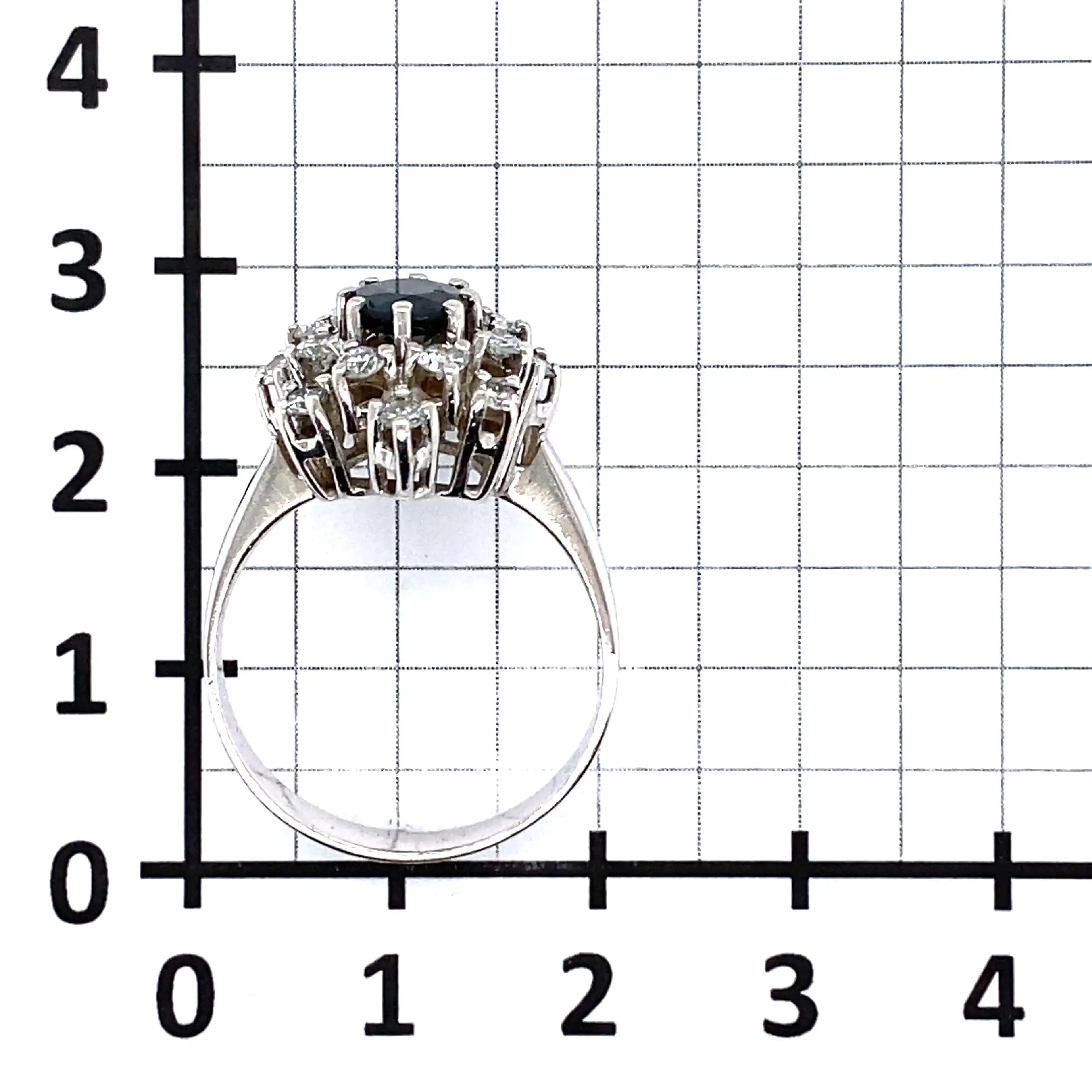 Ring Weißgold mit synthetischer Saphir & Brillanten