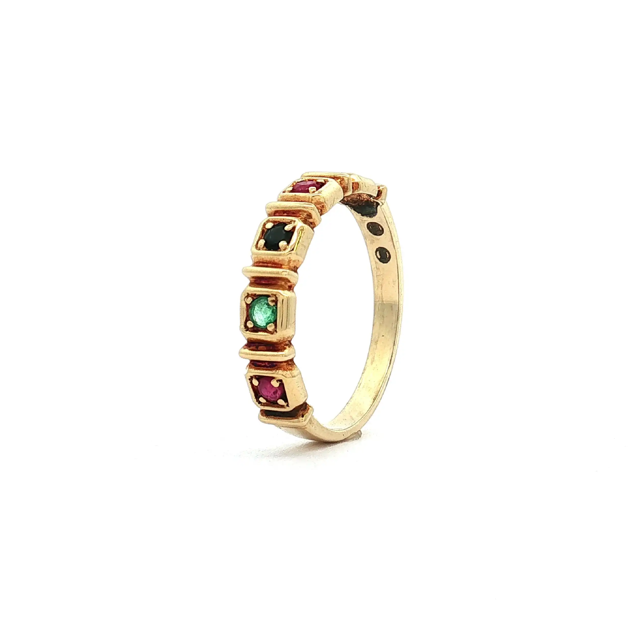Ring Gelbgold mit Saphir, Smaragden und Rubinen Ring Gelbgold mit Saphir, Smaragden und Rubinen