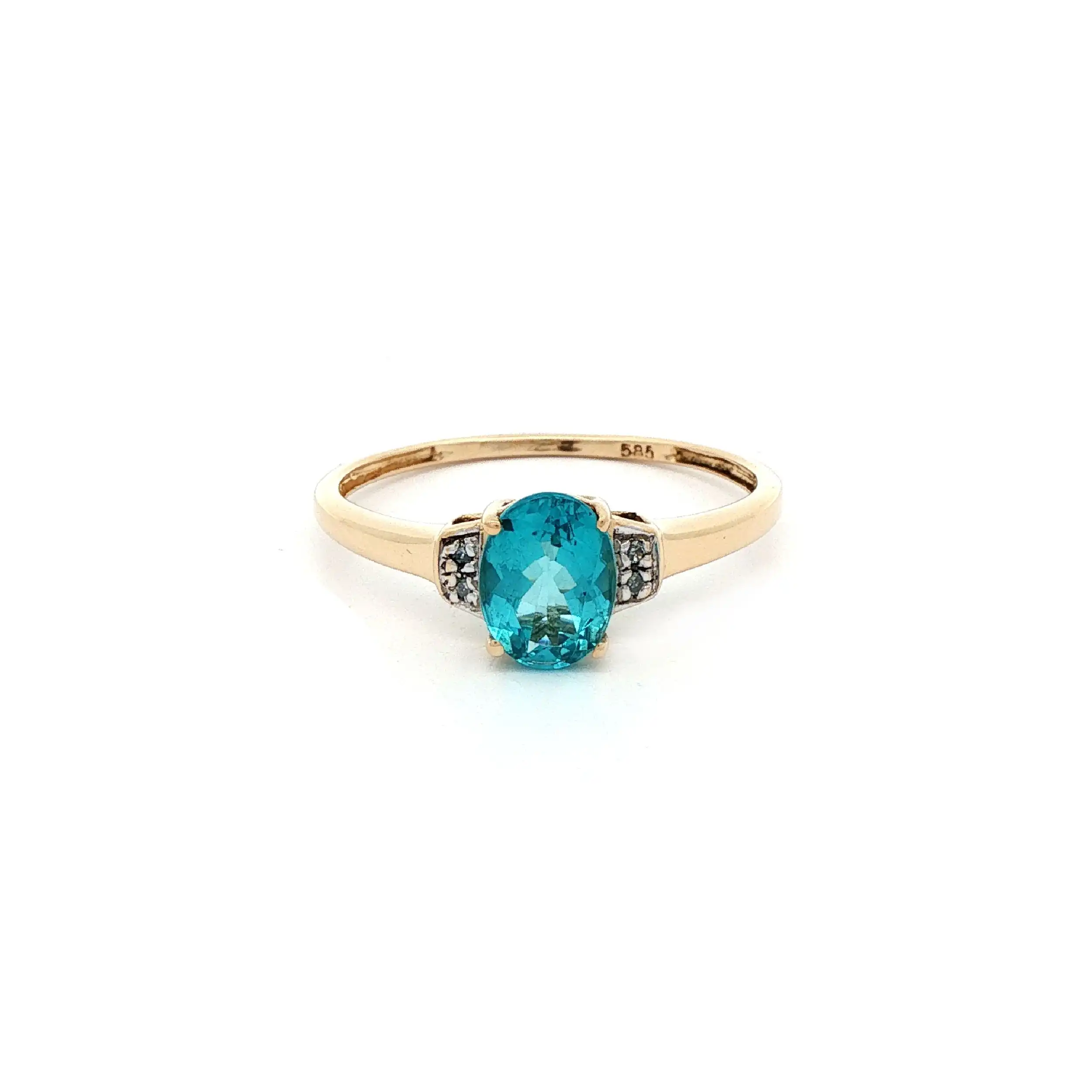 Ring Gelbgold mit Turmalin und Diamanten