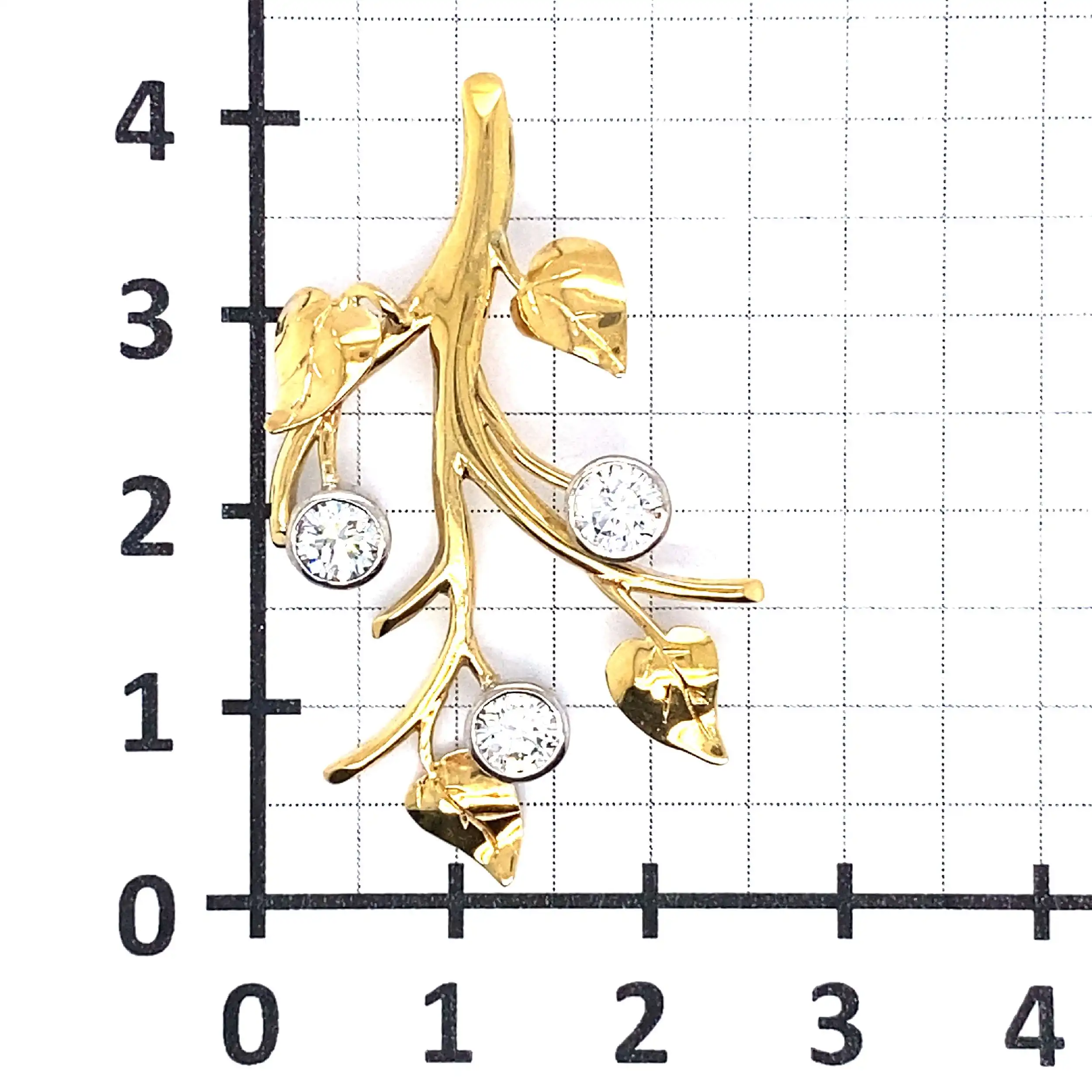 Anhänger Gelbgold Blätter mit Brillanten Anhänger Gelbgold Blätter mit Brillanten