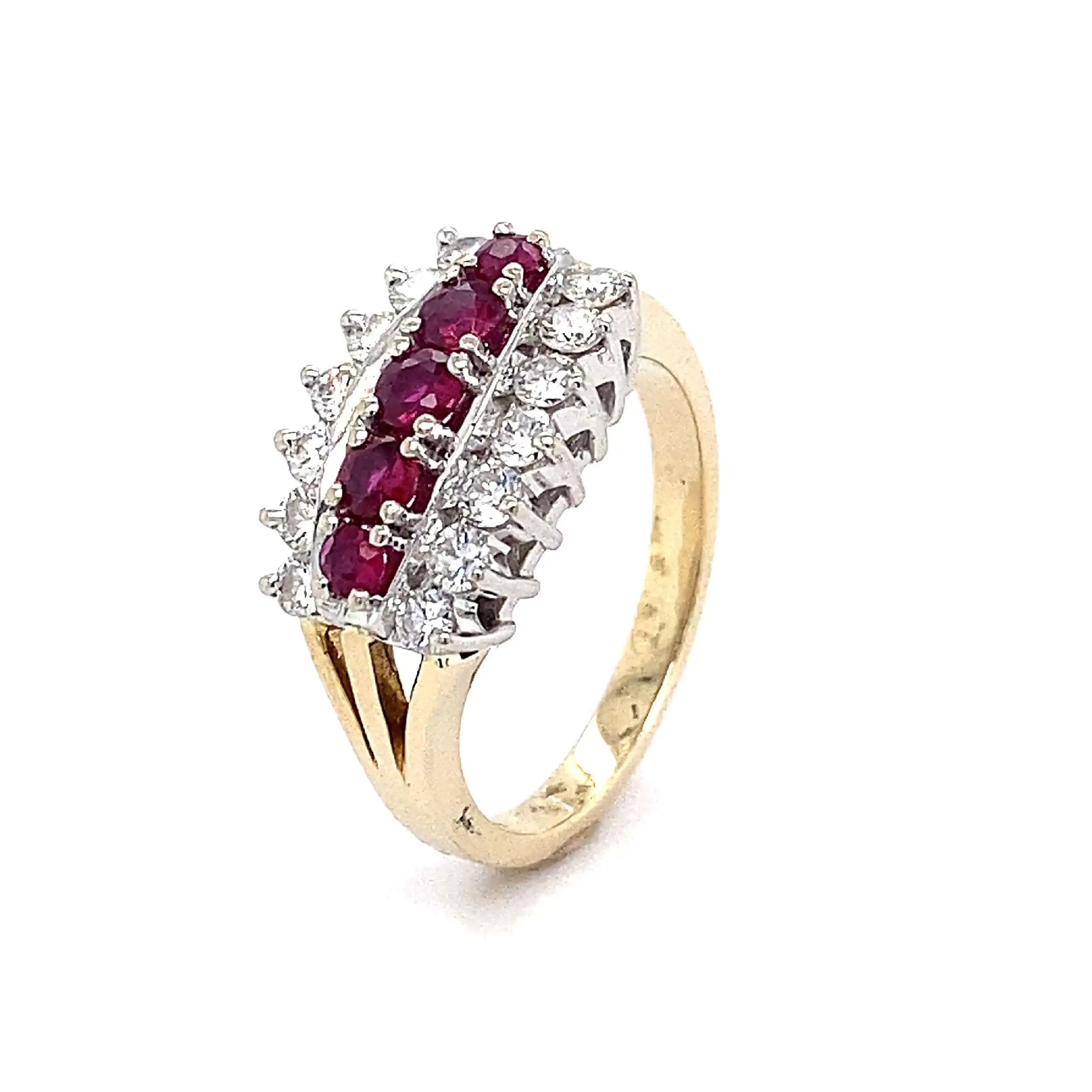 Ring Bicolor mit Rubinen und Brillanten Ring Bicolor mit Rubinen und Brillanten