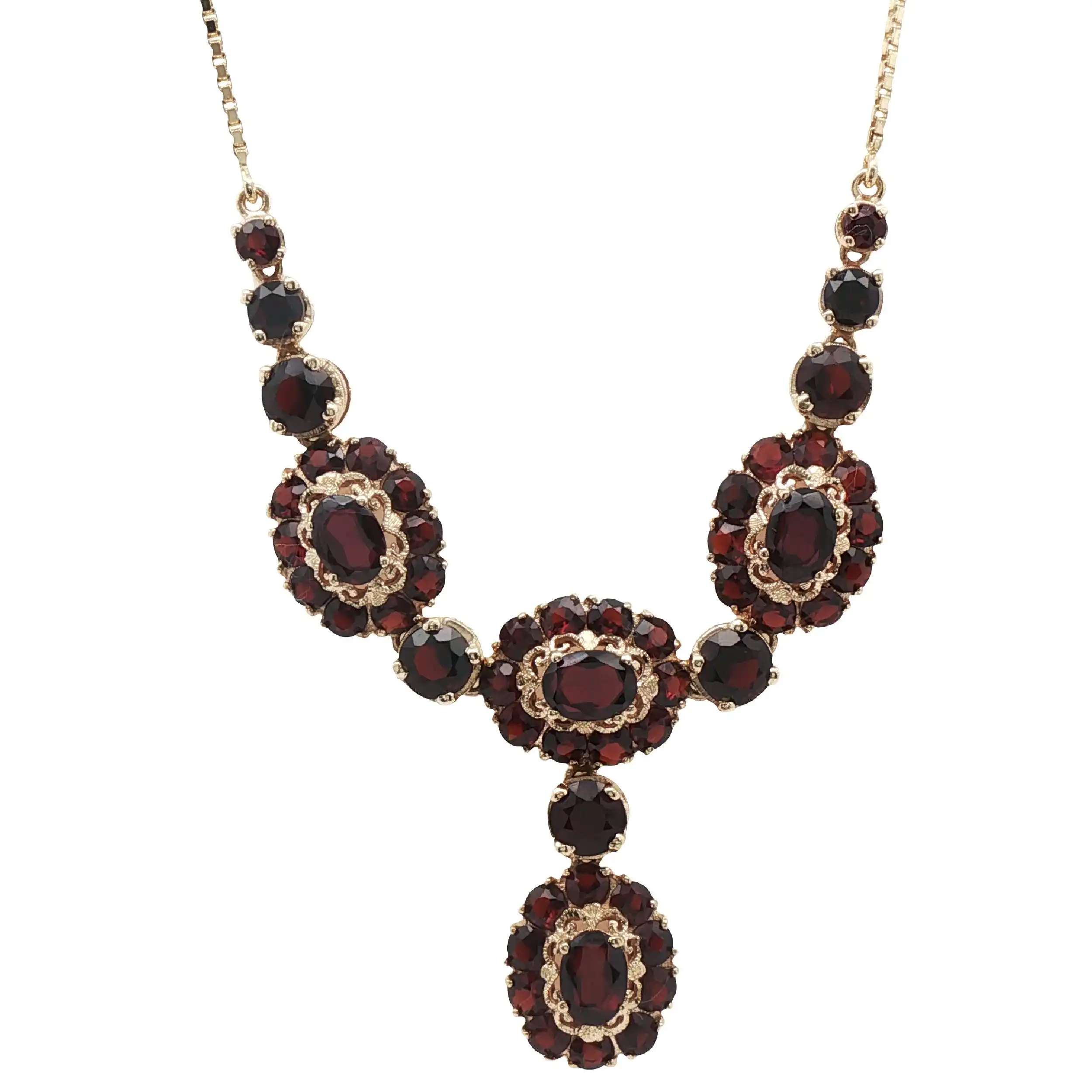 Collier Gelbgold mit Granat Collier Gelbgold mit Granat