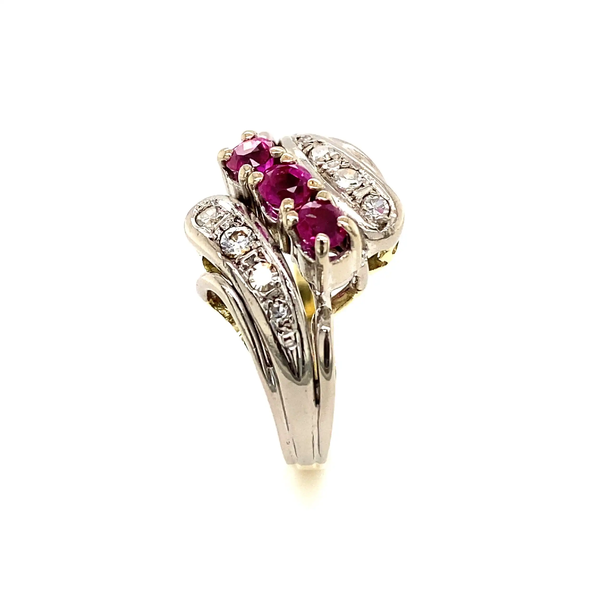 Ring Bicolor mit Rubine & Diamanten