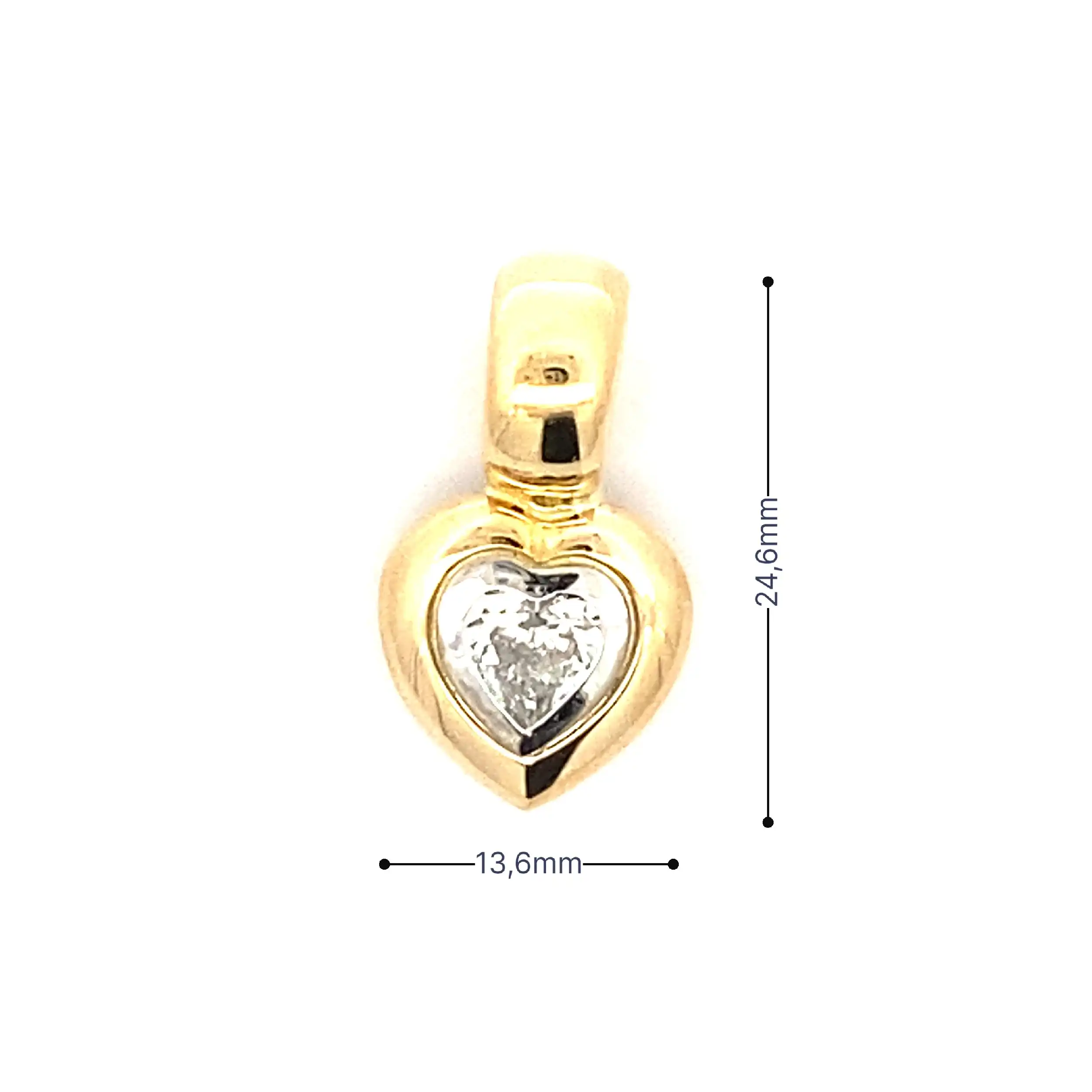 Herzanhänger Bicolor mit Diamant im Herzschliff Herzanhänger Bicolor mit Diamant im Herzschliff