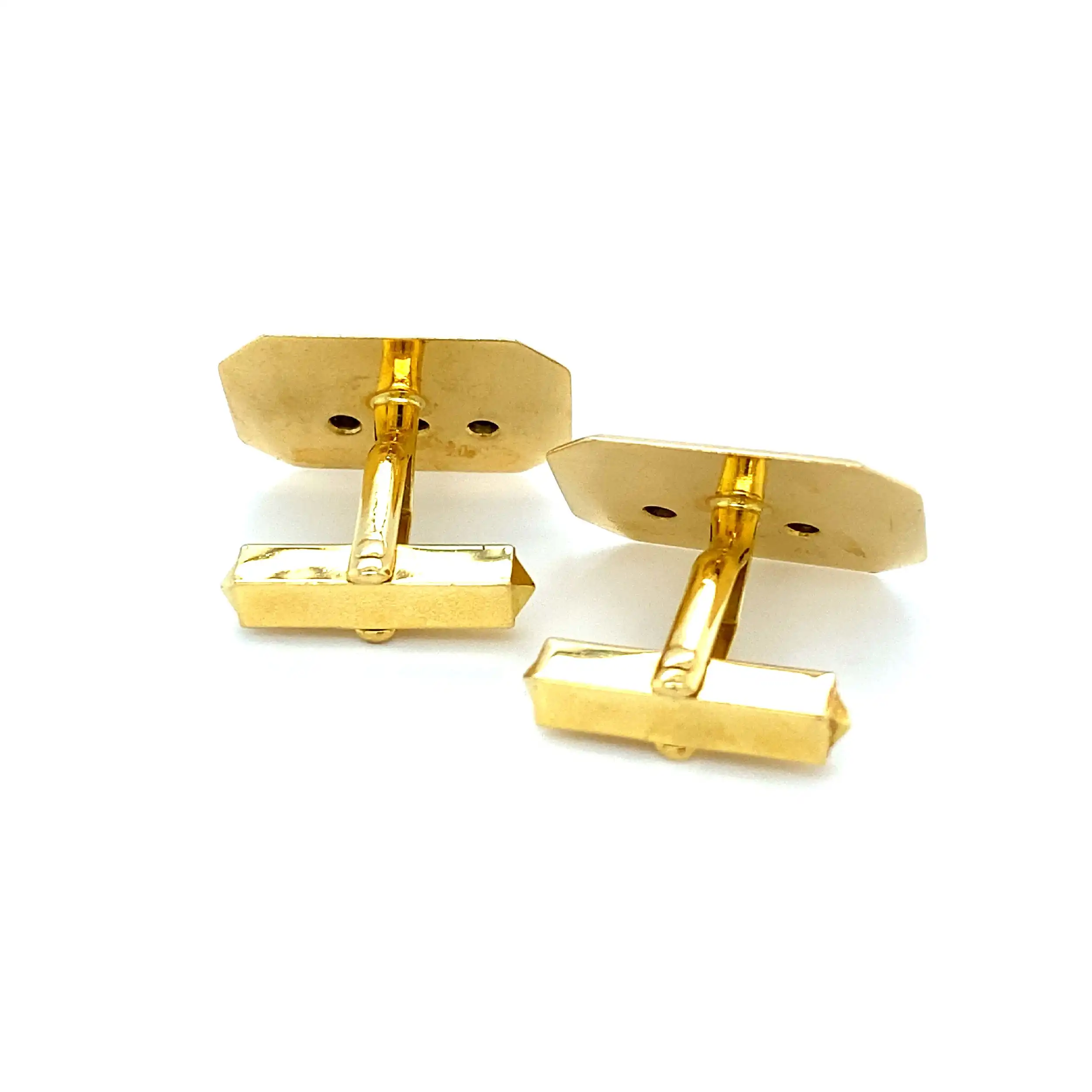 Manschettenknöpfe Bicolor mit Brillanten, graviert mit je 0,17ct Manschettenknöpfe Bicolor mit Brillanten, graviert mit je 0,17ct