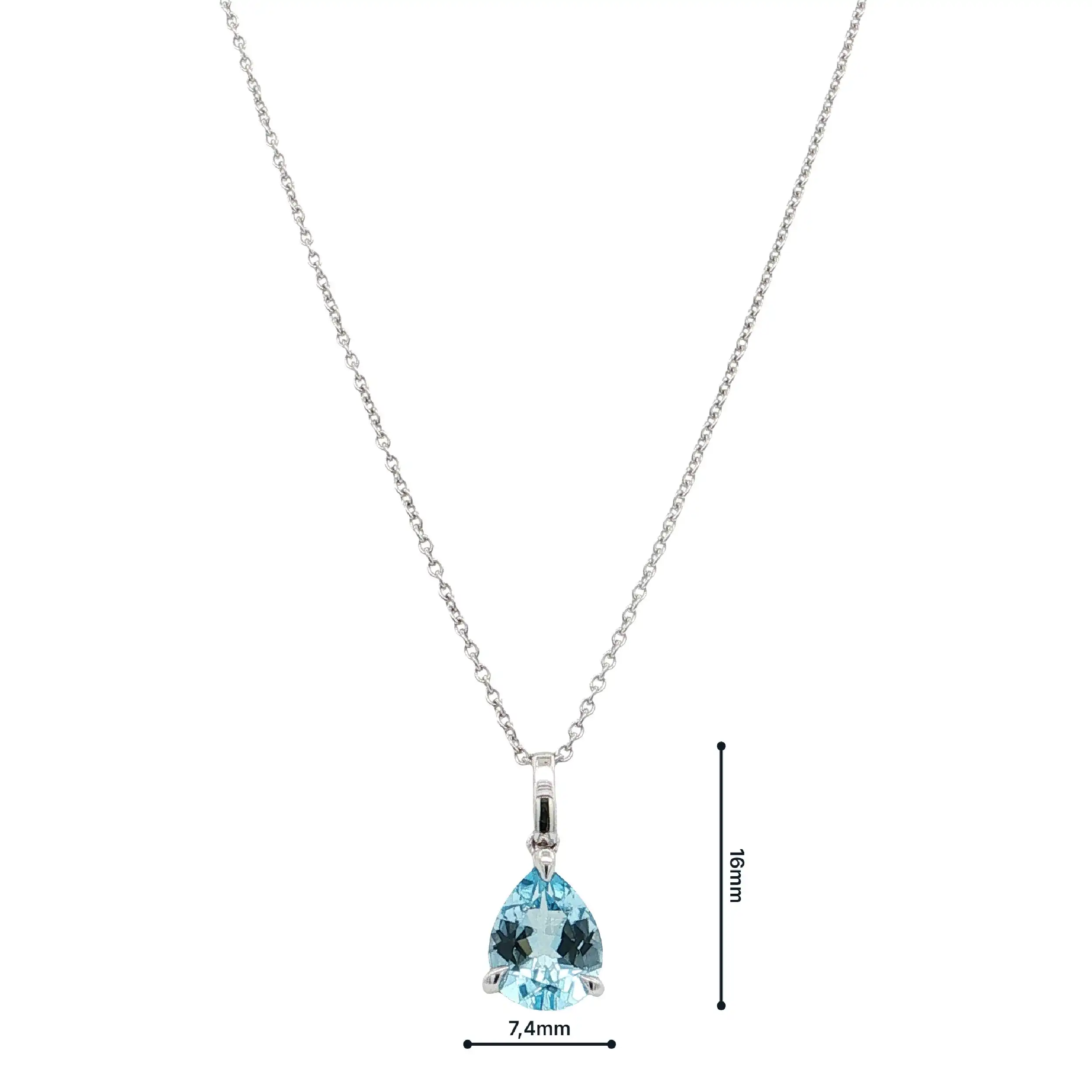 Kette Weißgold mit Anhänger & Topas 1,73ct. Kette Weißgold mit Anhänger & Topas 1,73ct.