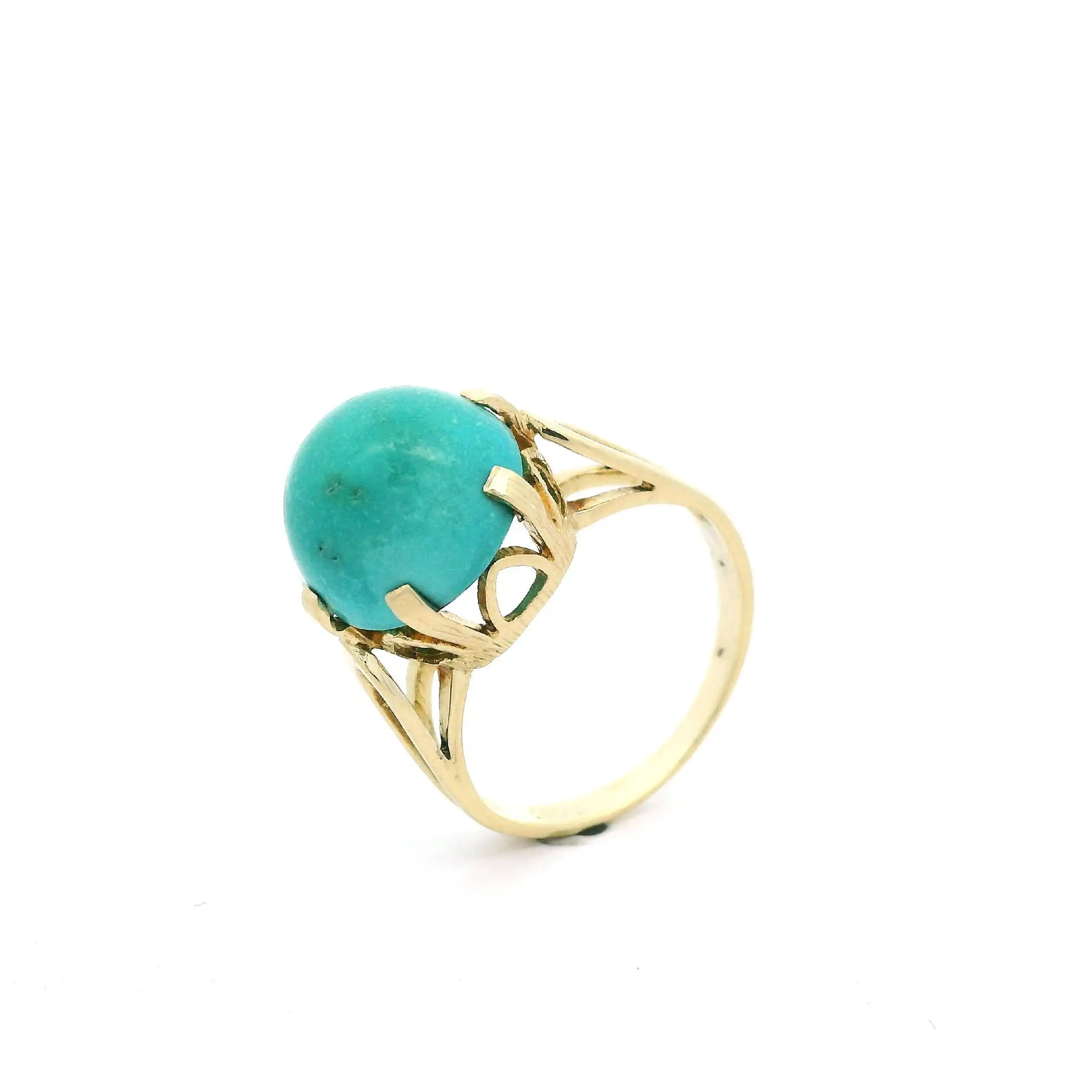 Ring Gelbgold mit Türkis Cabochon