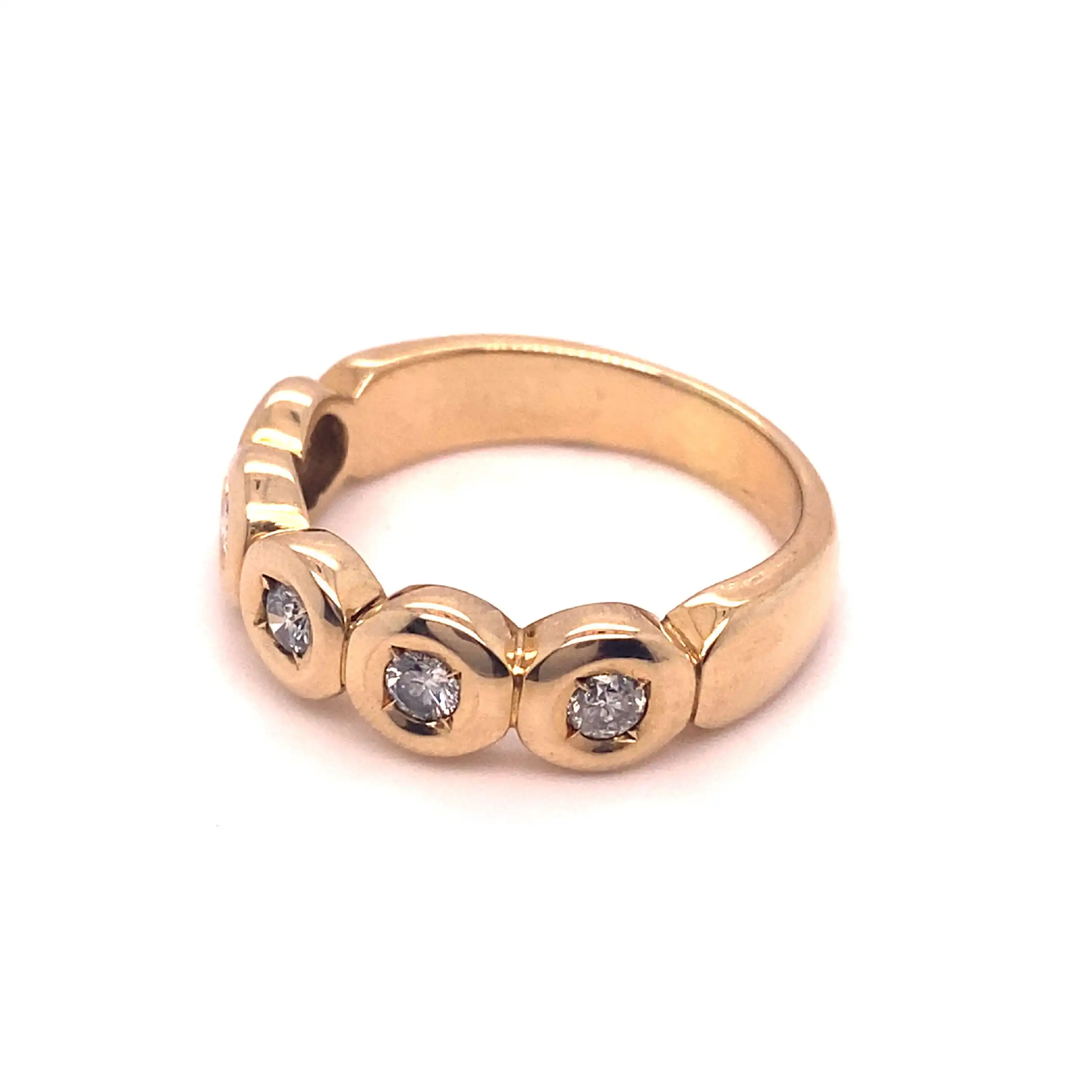 Ring Gelbgold Halbmemoriering mit Brillanten Ring Gelbgold Halbmemoriering mit Brillanten