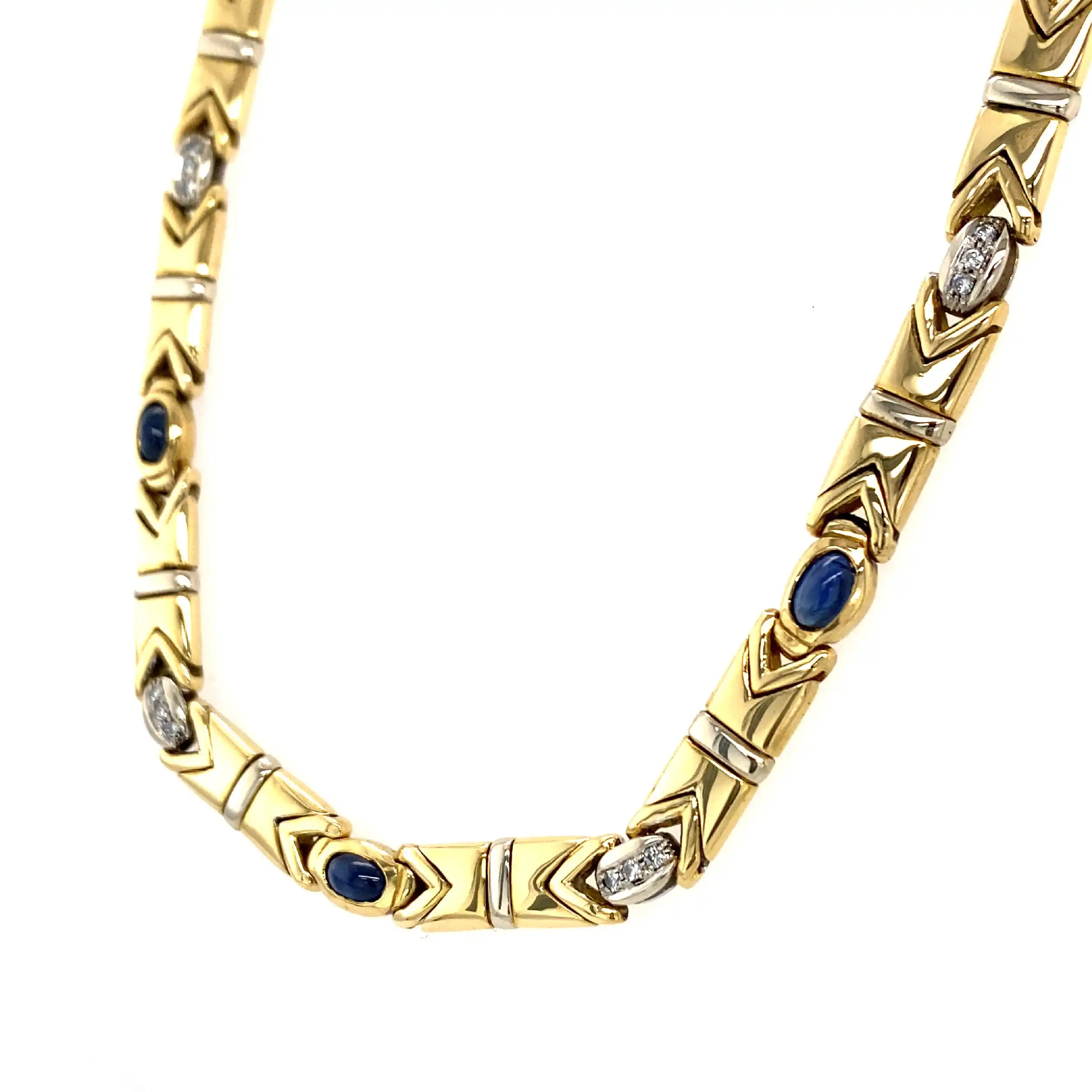 Collier Bicolor mit Saphiren & Brillanten Collier Bicolor mit Saphiren & Brillanten