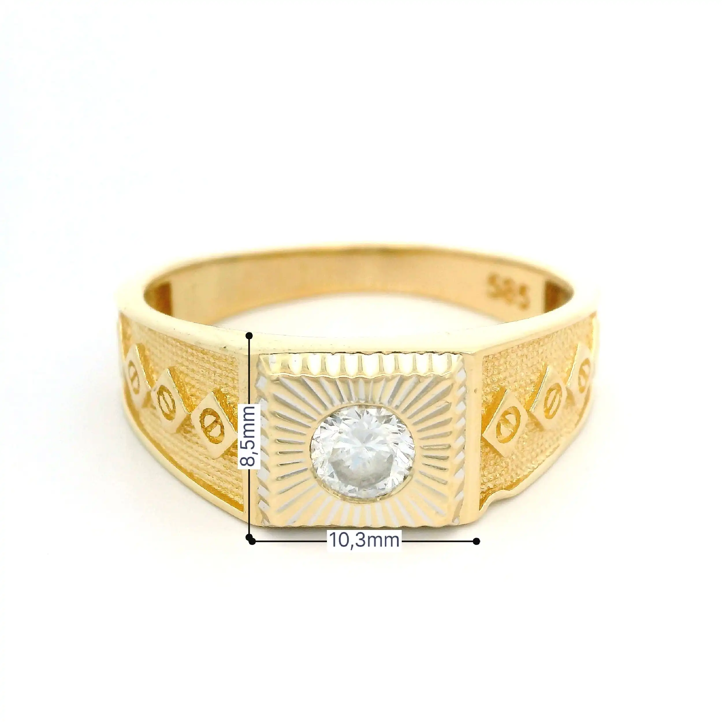 Herrenring Gelbgold mit Zirkonia Herrenring Gelbgold mit Zirkonia