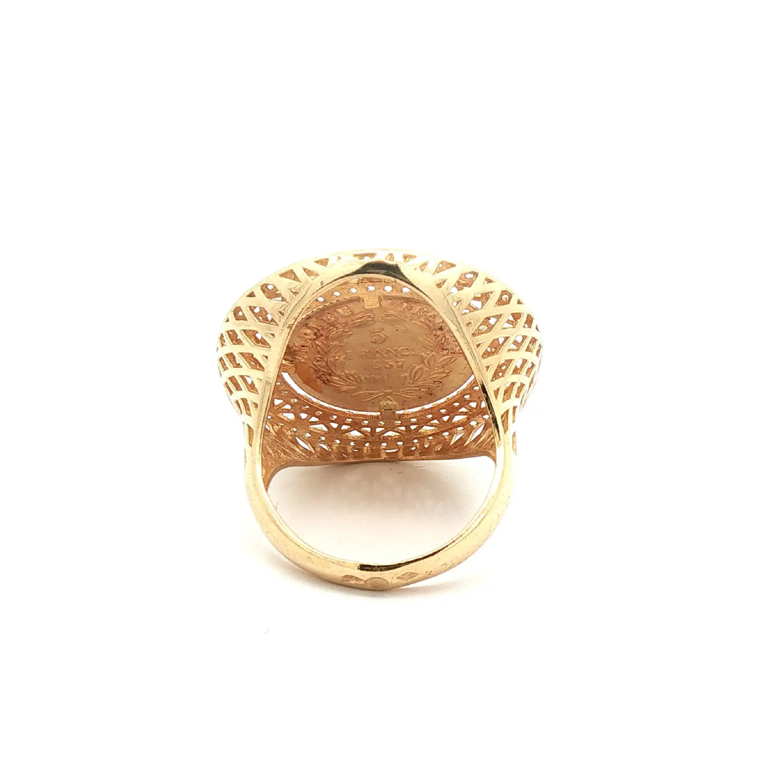 Ring Gelbgold mit Münze und Zirkonia