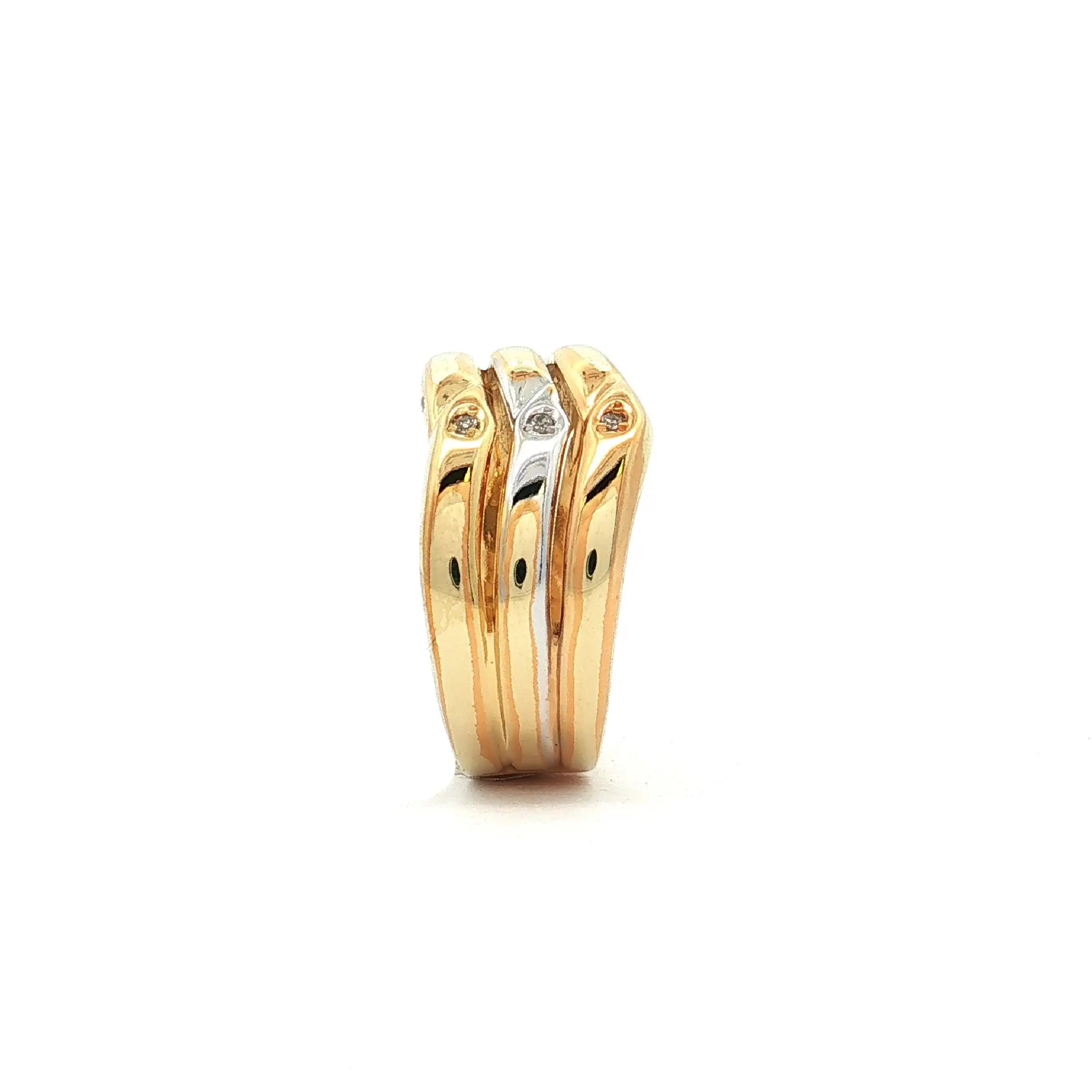 Ring Tricolor mit Diamanten